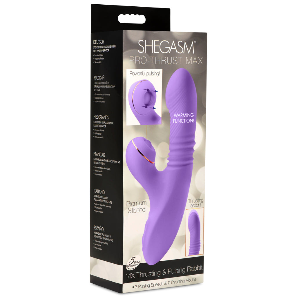 Shegasm Pro-Thrust Max 14X Thrusting and Pulsing Silicone Rabbit Purple