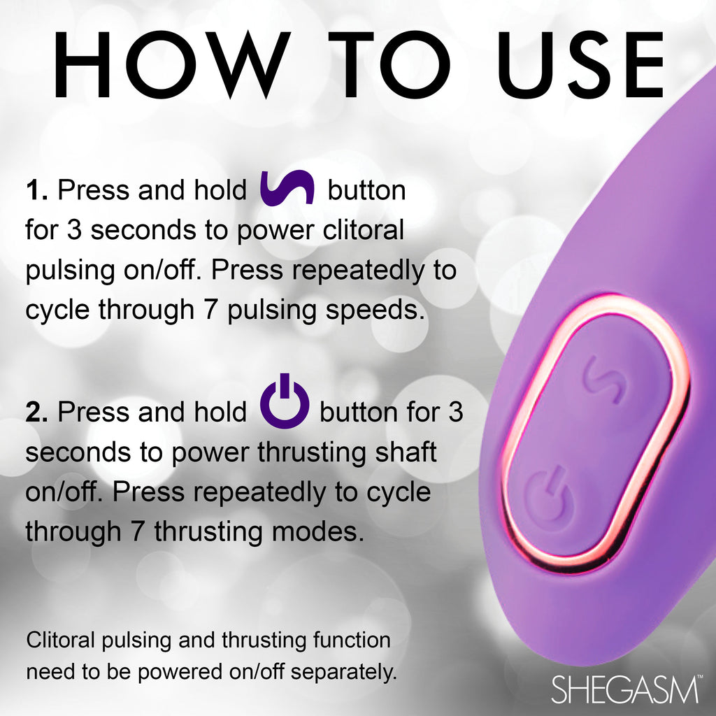 Shegasm Pro-Thrust Max 14X Thrusting and Pulsing Silicone Rabbit Purple