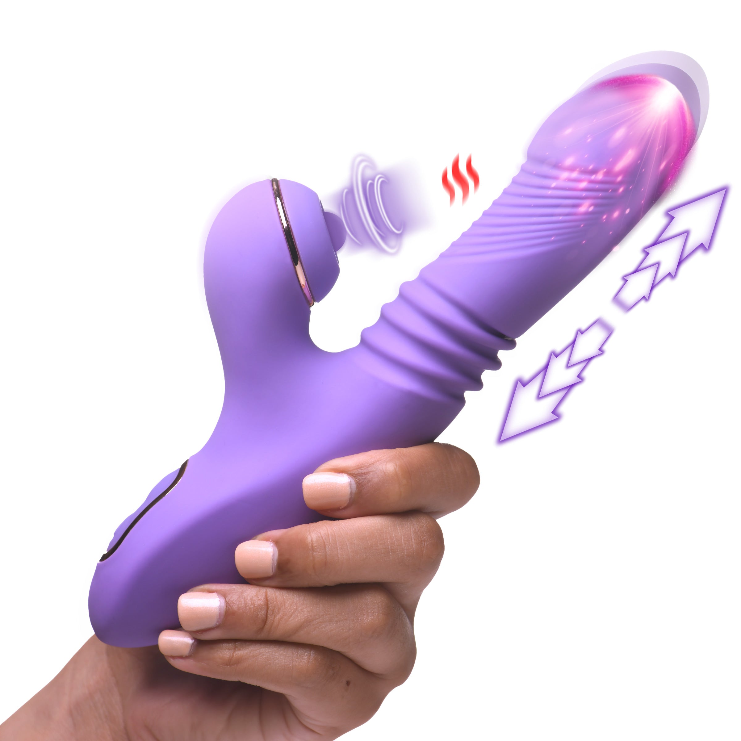 Shegasm Pro-Thrust Max 14X Thrusting and Pulsing Silicone Rabbit Purple