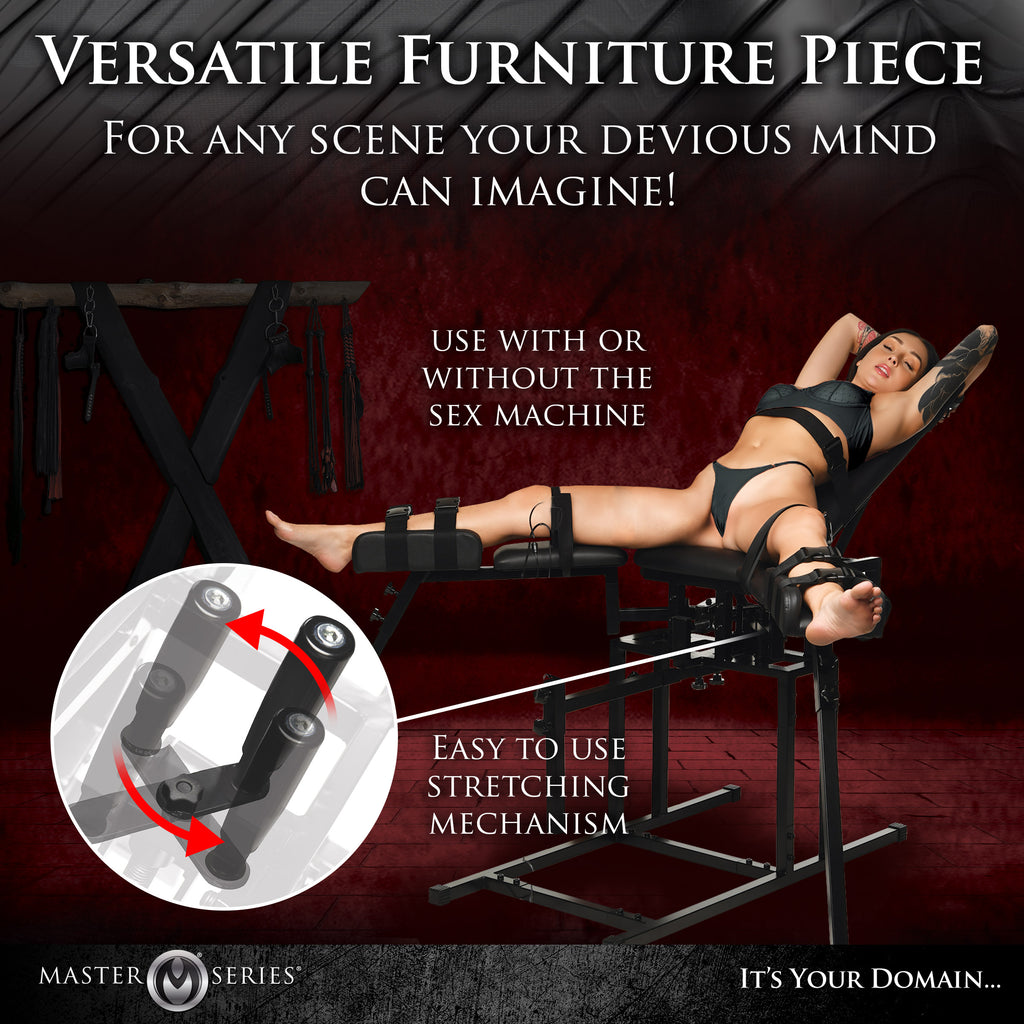 Master Series Leg Spreader Obedience Chair with Sex Machine Black