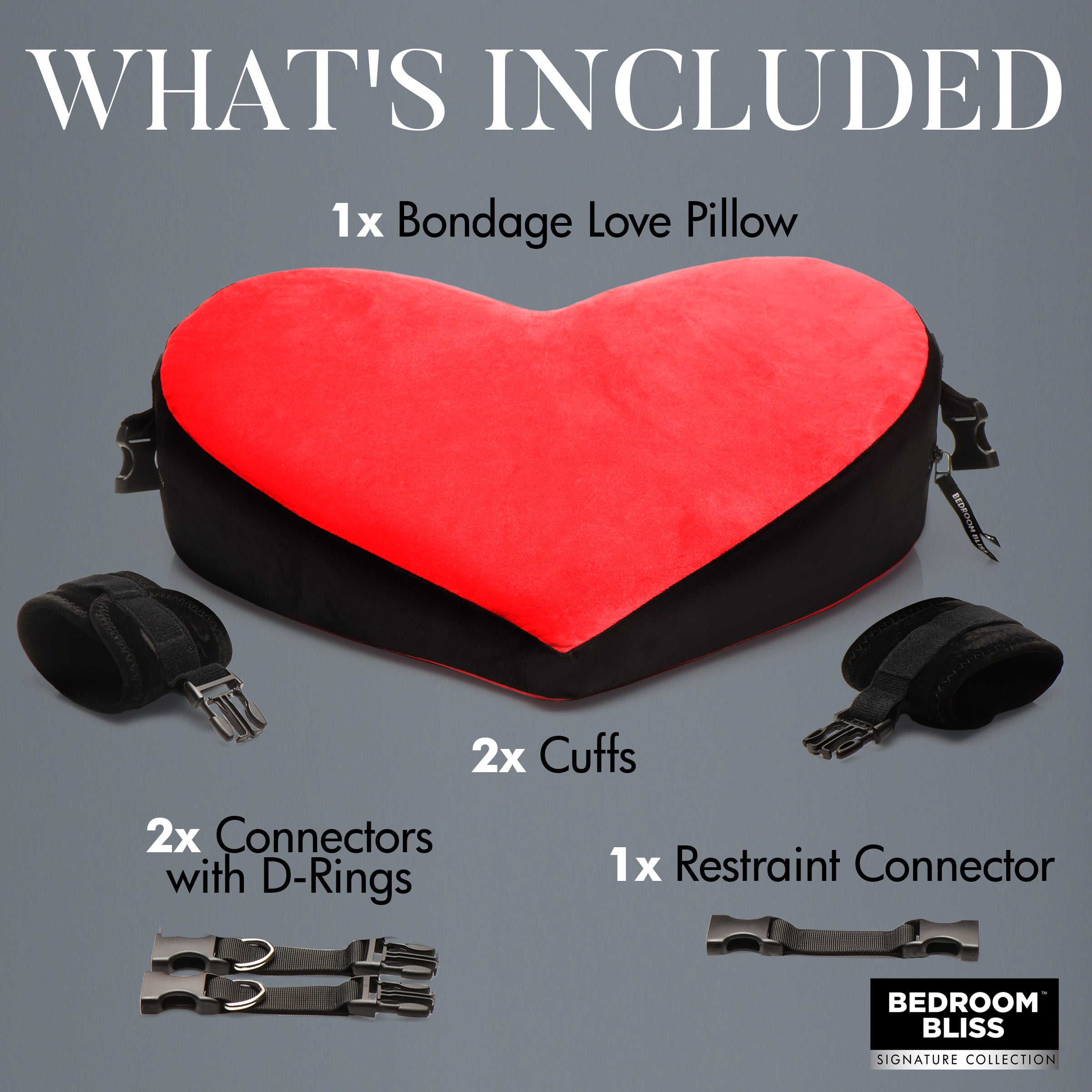 Bedroom Bliss Signature Collection Bondage Love Pillow Red