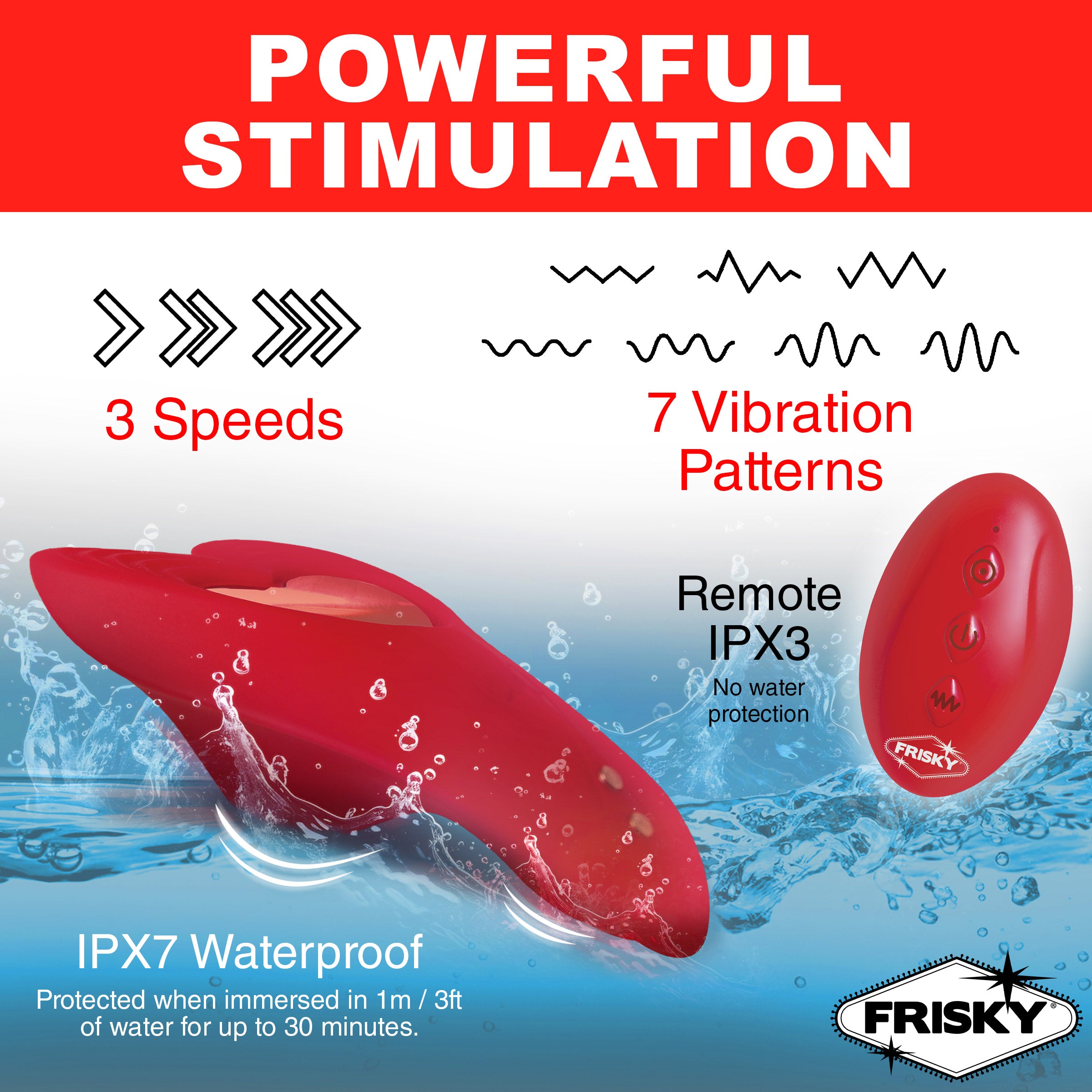 Frisky Love Connection Silicone Panty Vibe with Remote Control Red