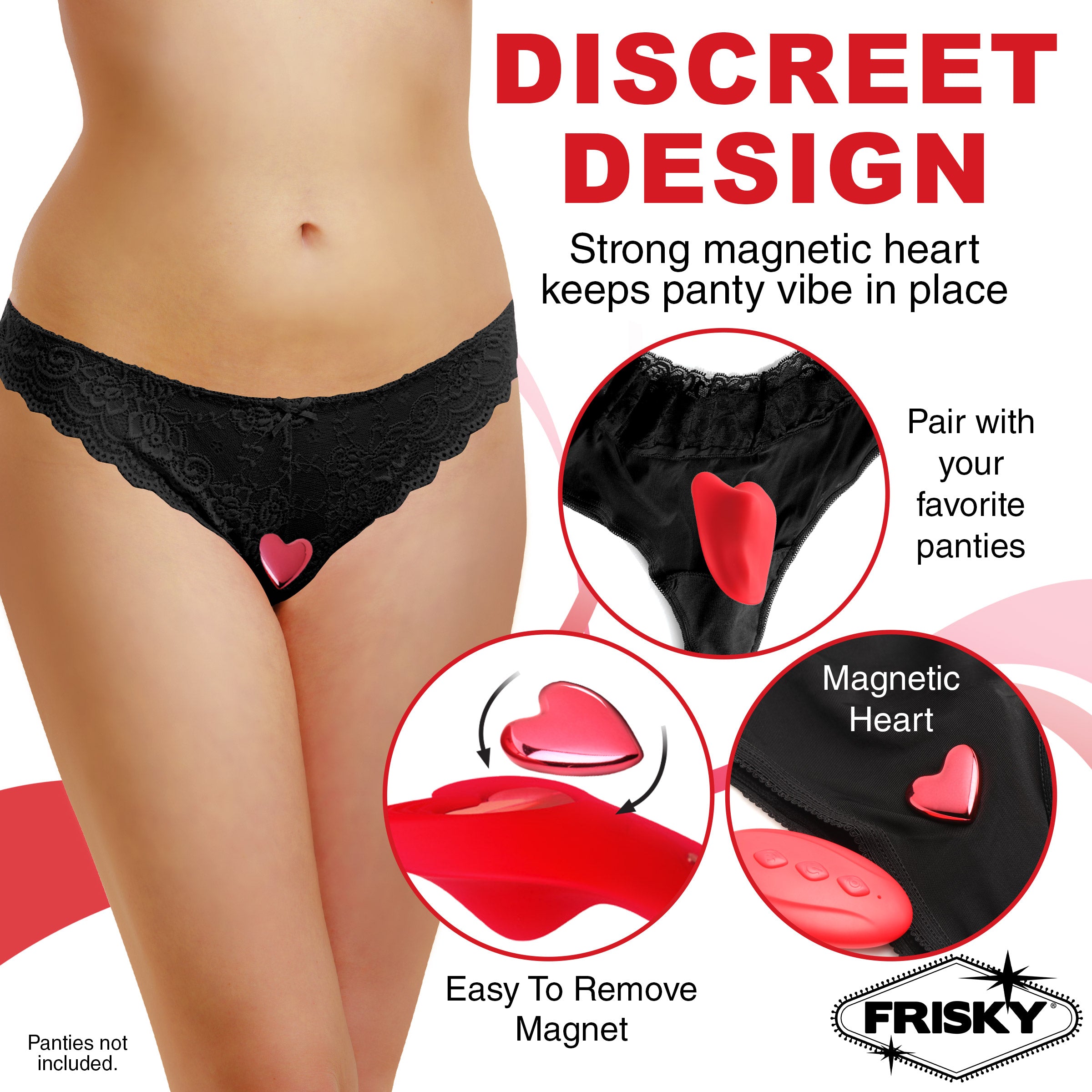Frisky Love Connection Silicone Panty Vibe with Remote Control Red