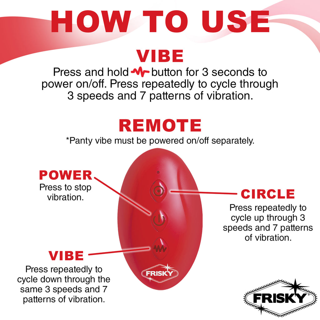 Frisky Love Connection Silicone Panty Vibe with Remote Control Red