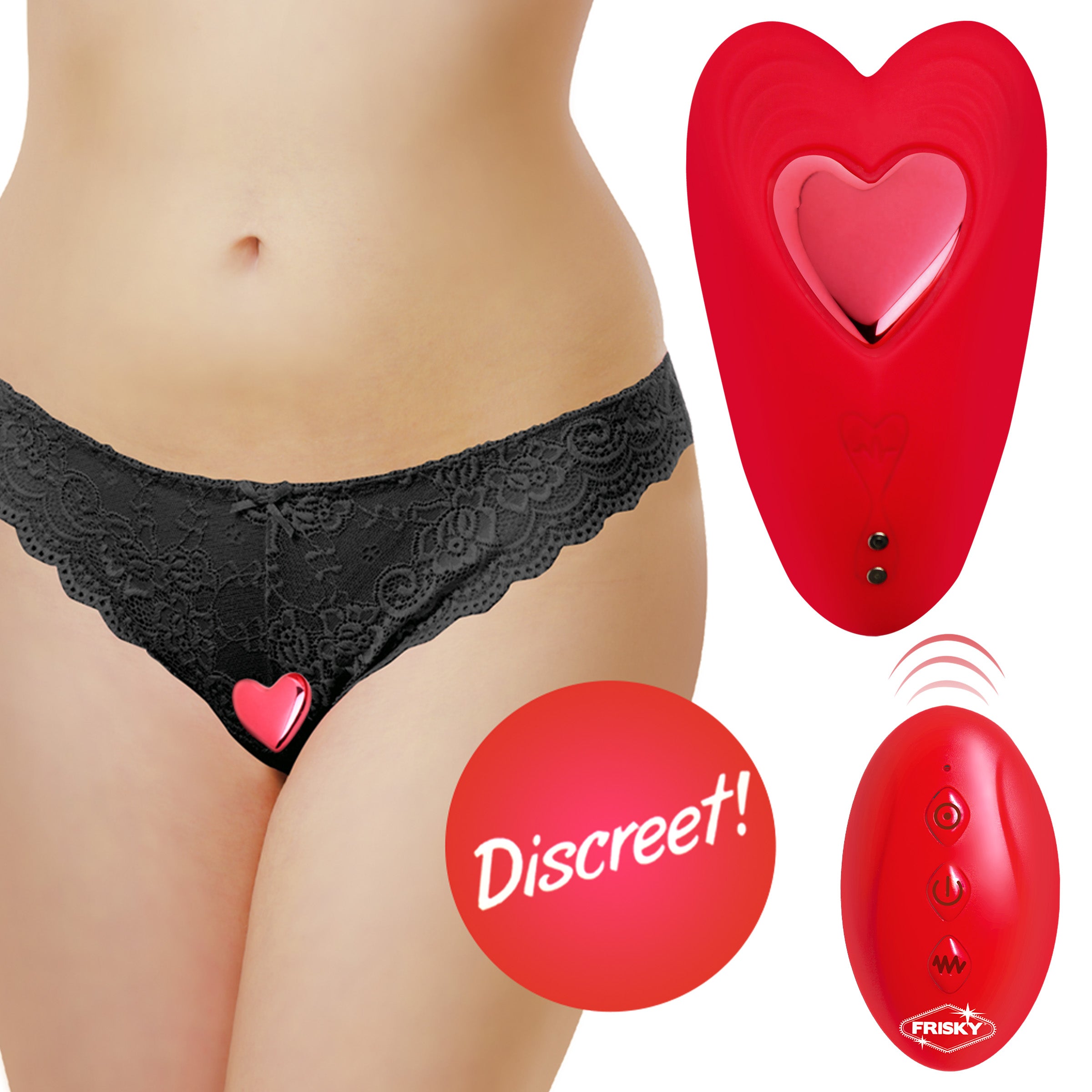 Frisky Love Connection Silicone Panty Vibe with Remote Control Red