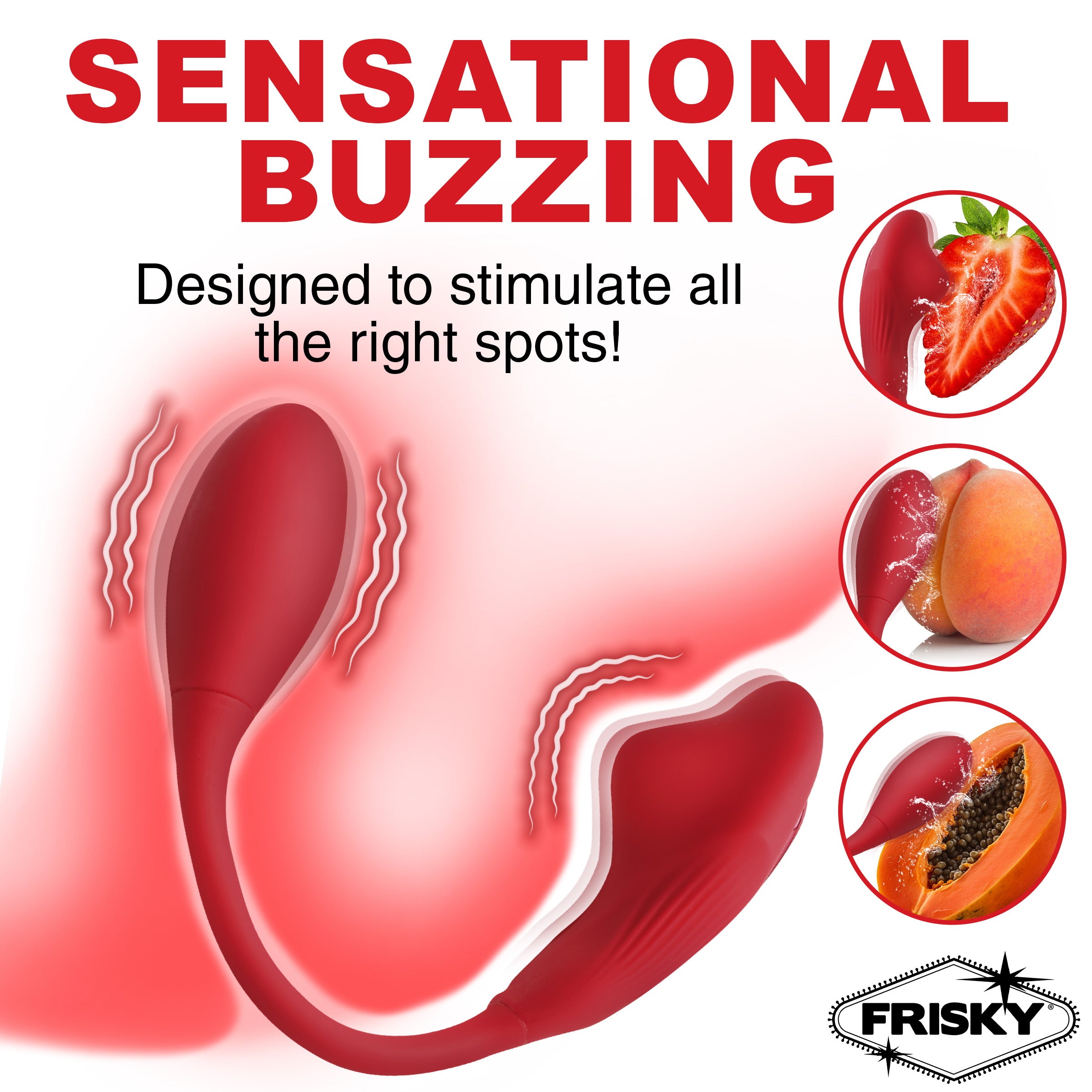 Frisky Double Love Connection Silicone Panty Vibe with Remote Control Red