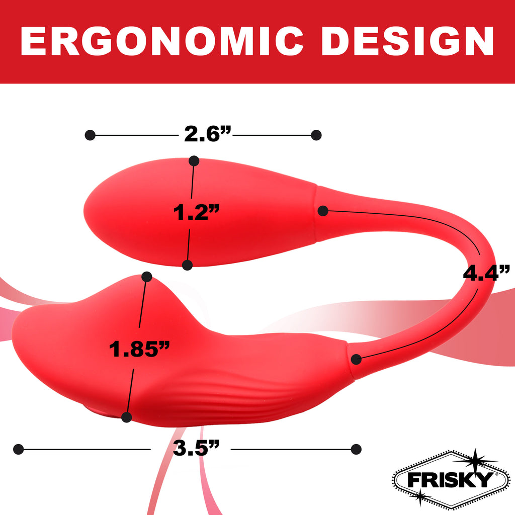Frisky Double Love Connection Silicone Panty Vibe with Remote Control Red
