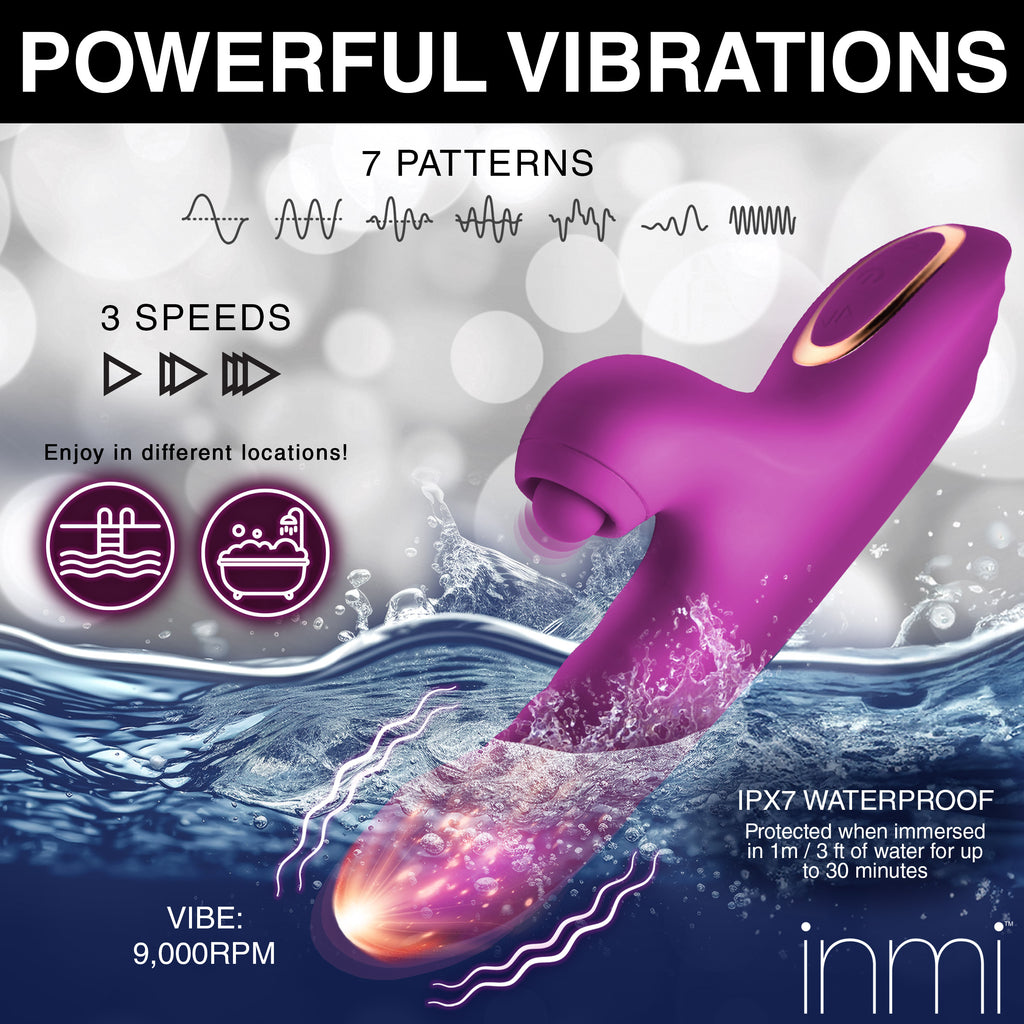 Inmi Bumping Bunny Thrusting & Pulsing Silicone Rabbit Vibrator Pink