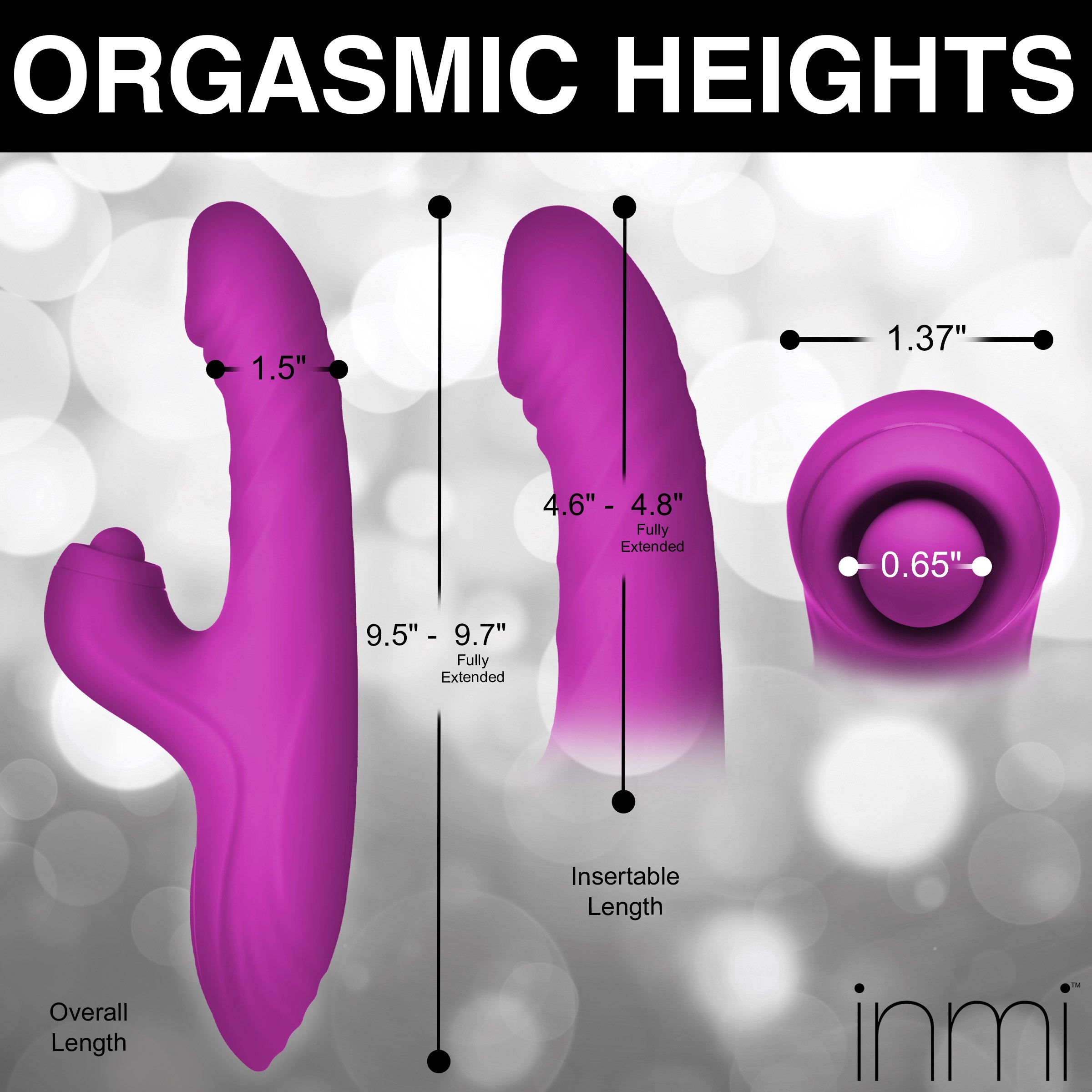 Inmi Bumping Bunny Thrusting & Pulsing Silicone Rabbit Vibrator Pink