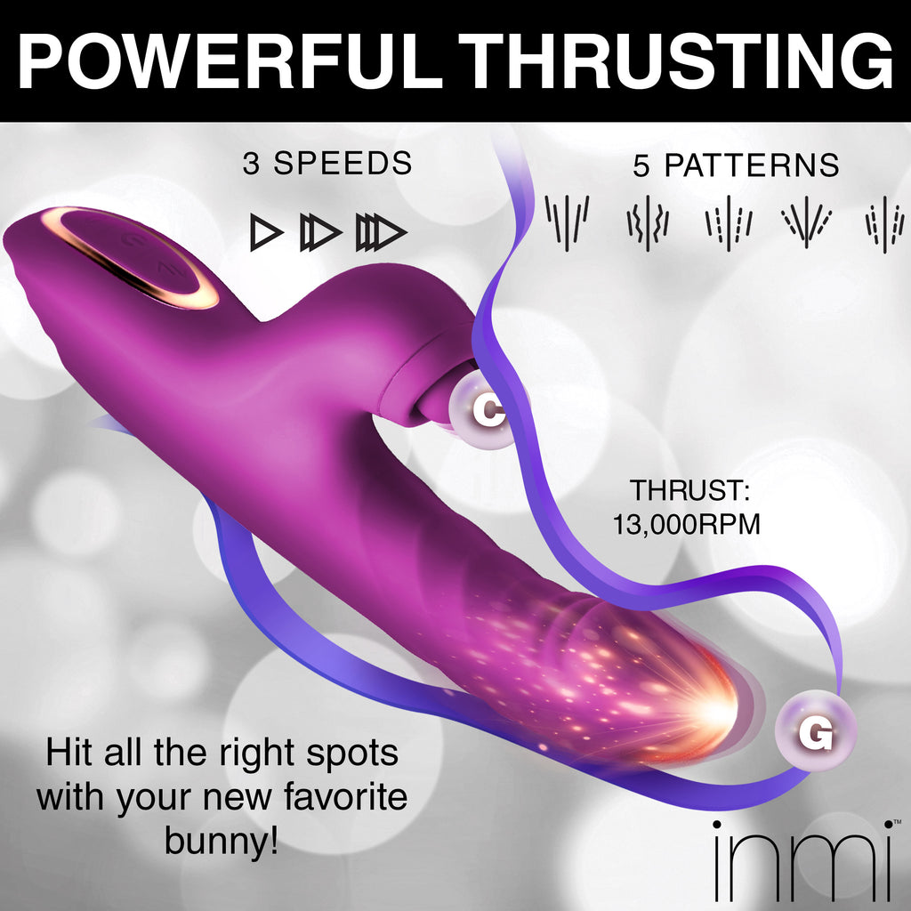 Inmi Bumping Bunny Thrusting & Pulsing Silicone Rabbit Vibrator Pink