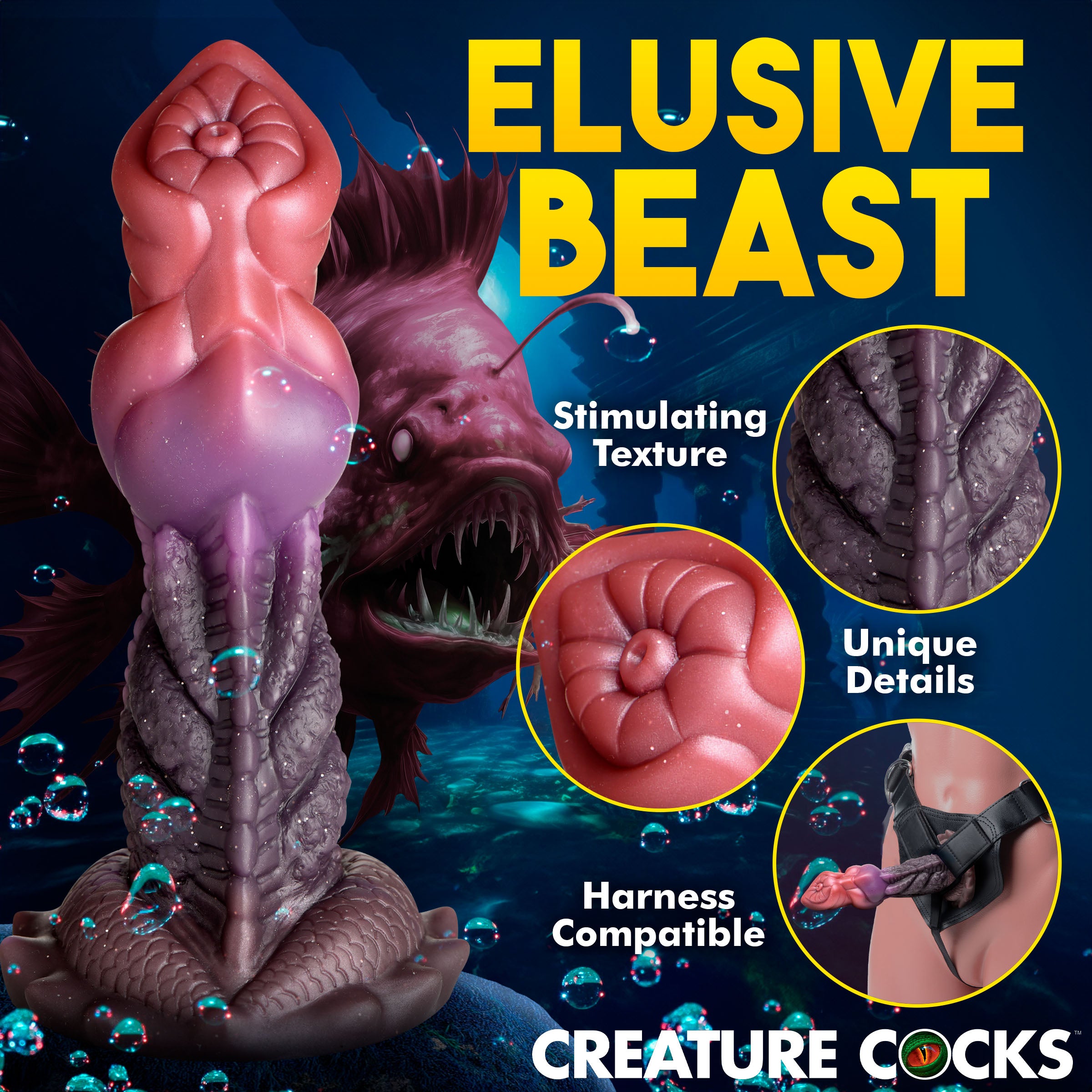 Creature Cocks Deep Diver Silicone Dildo Multi