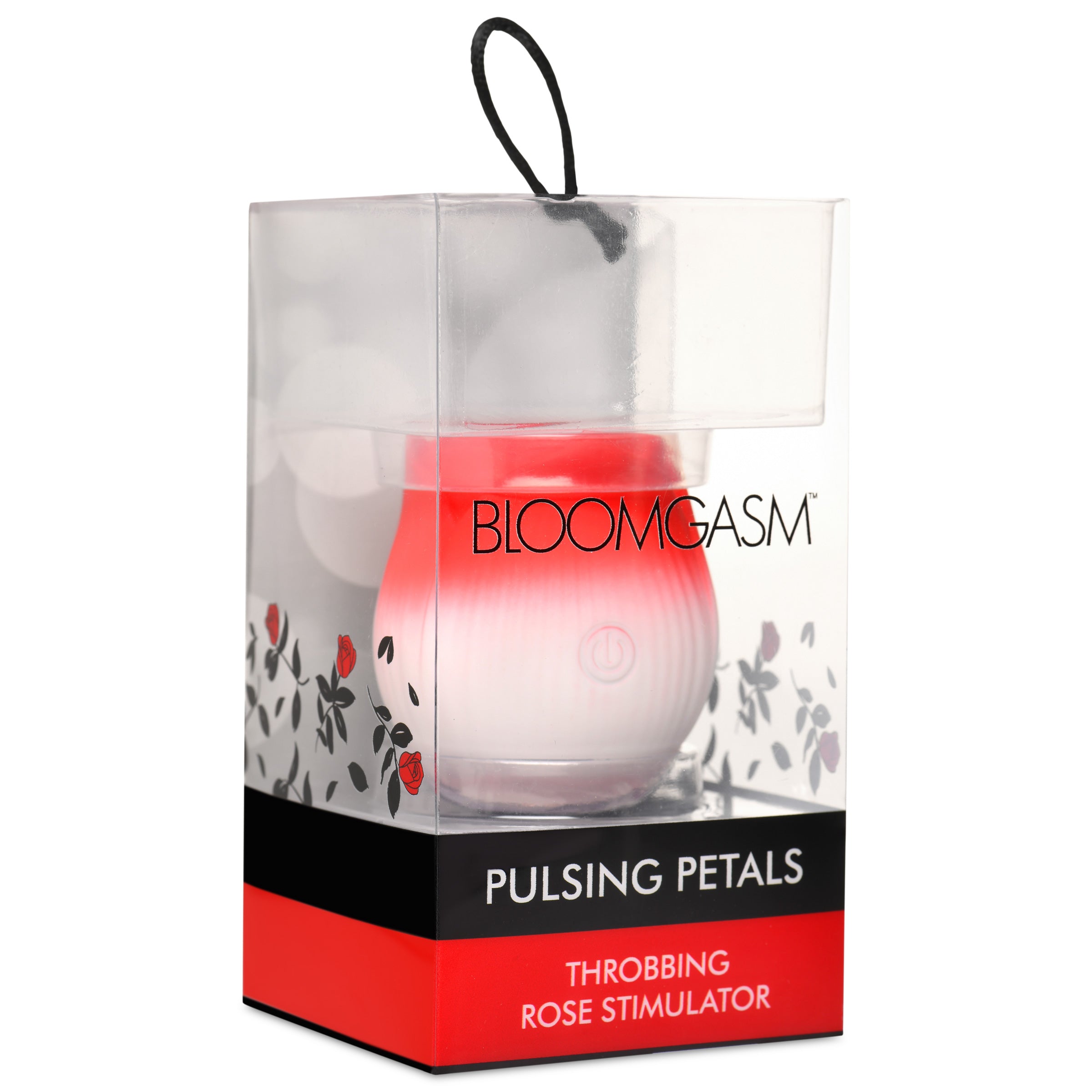 Bloomgasm Pulsing Petals Throbbing Rose Clit Stimulator - Pink Red