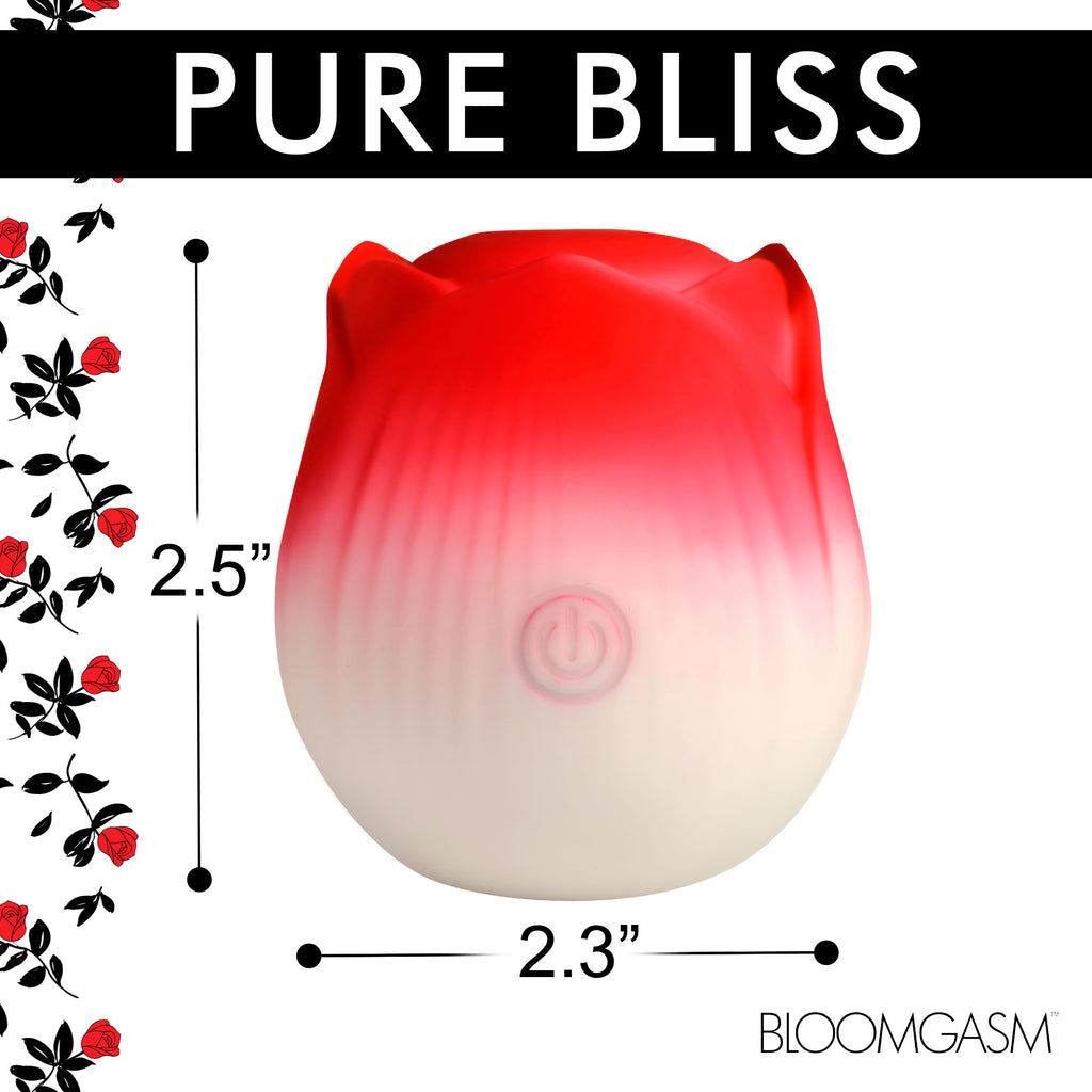 Bloomgasm Pulsing Petals Throbbing Rose Clit Stimulator - Pink Red