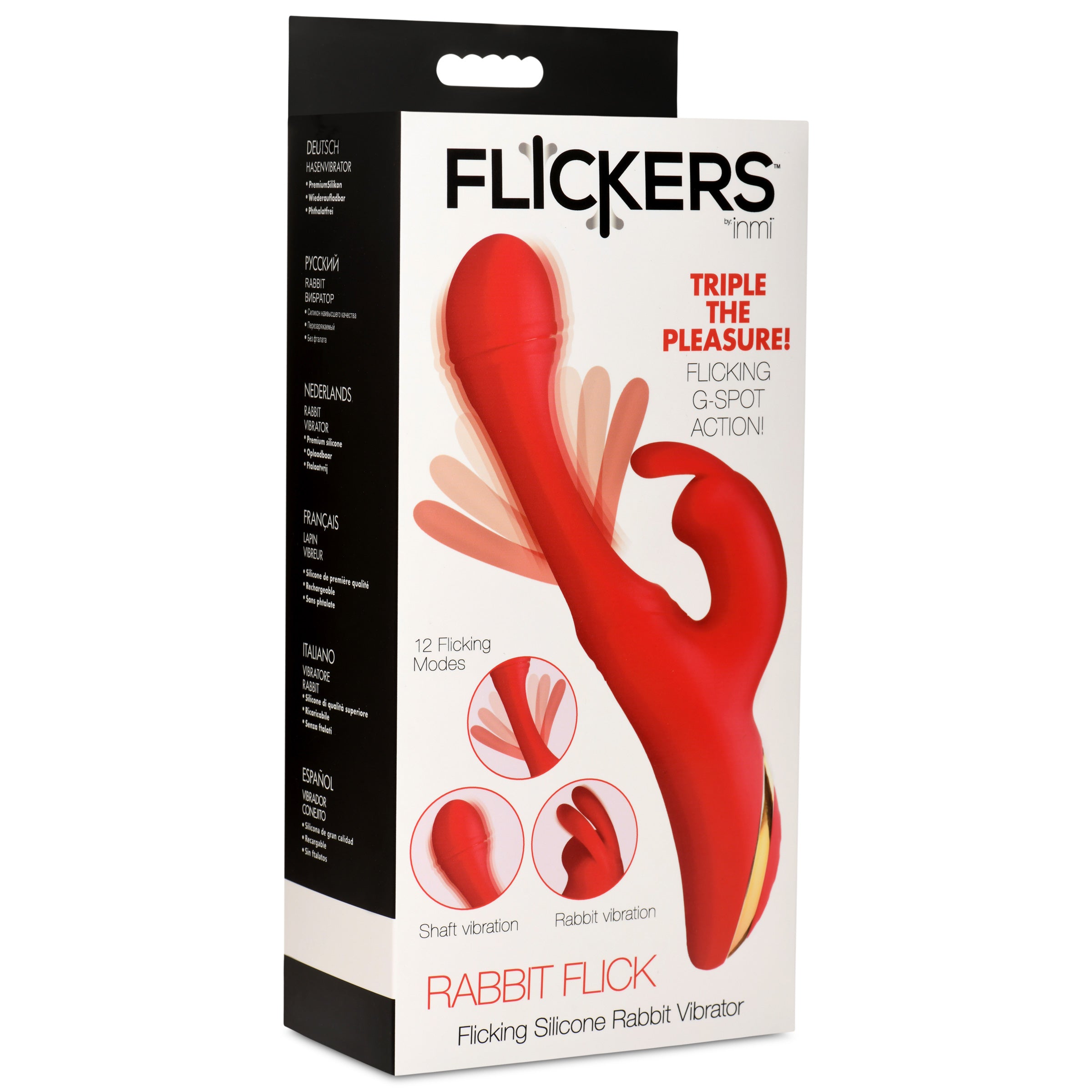 Inmi Flicking Silicone Rabbit Vibrator Red