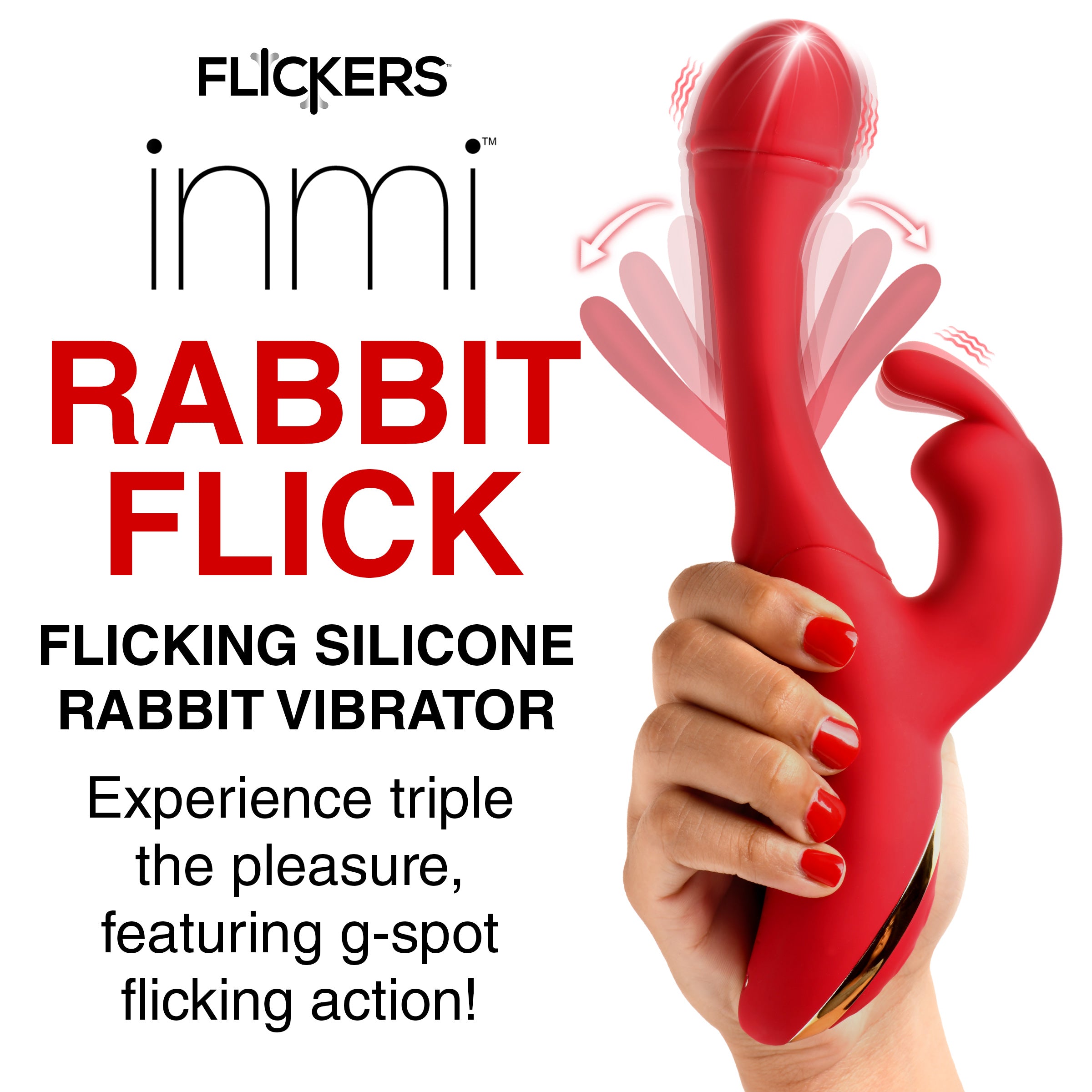 Inmi Flicking Silicone Rabbit Vibrator Red