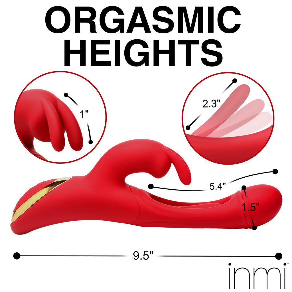 Inmi Flicking Silicone Rabbit Vibrator Red