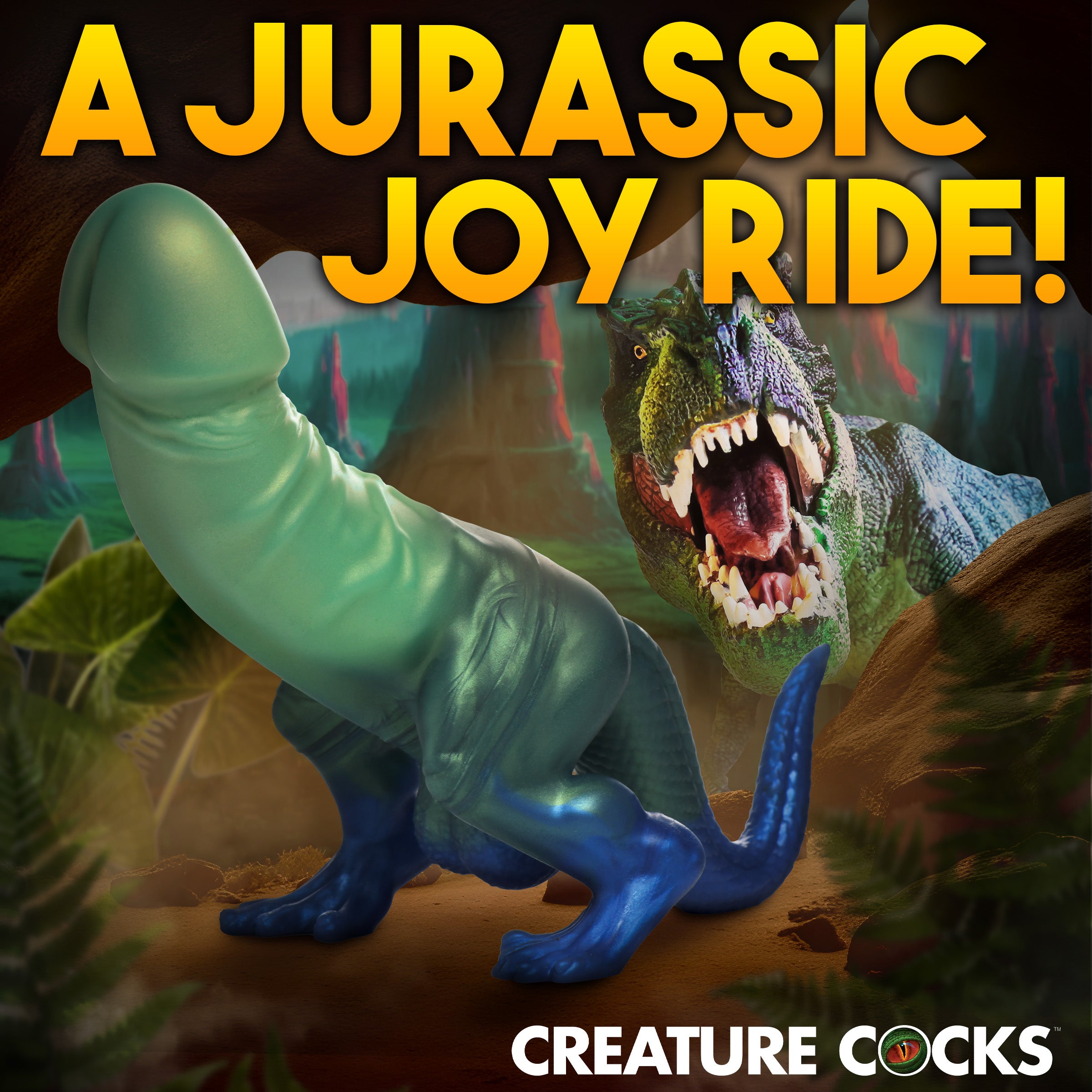 Creature Cocks Jurassic Cock Dinosaur Silicone Dildo Multi