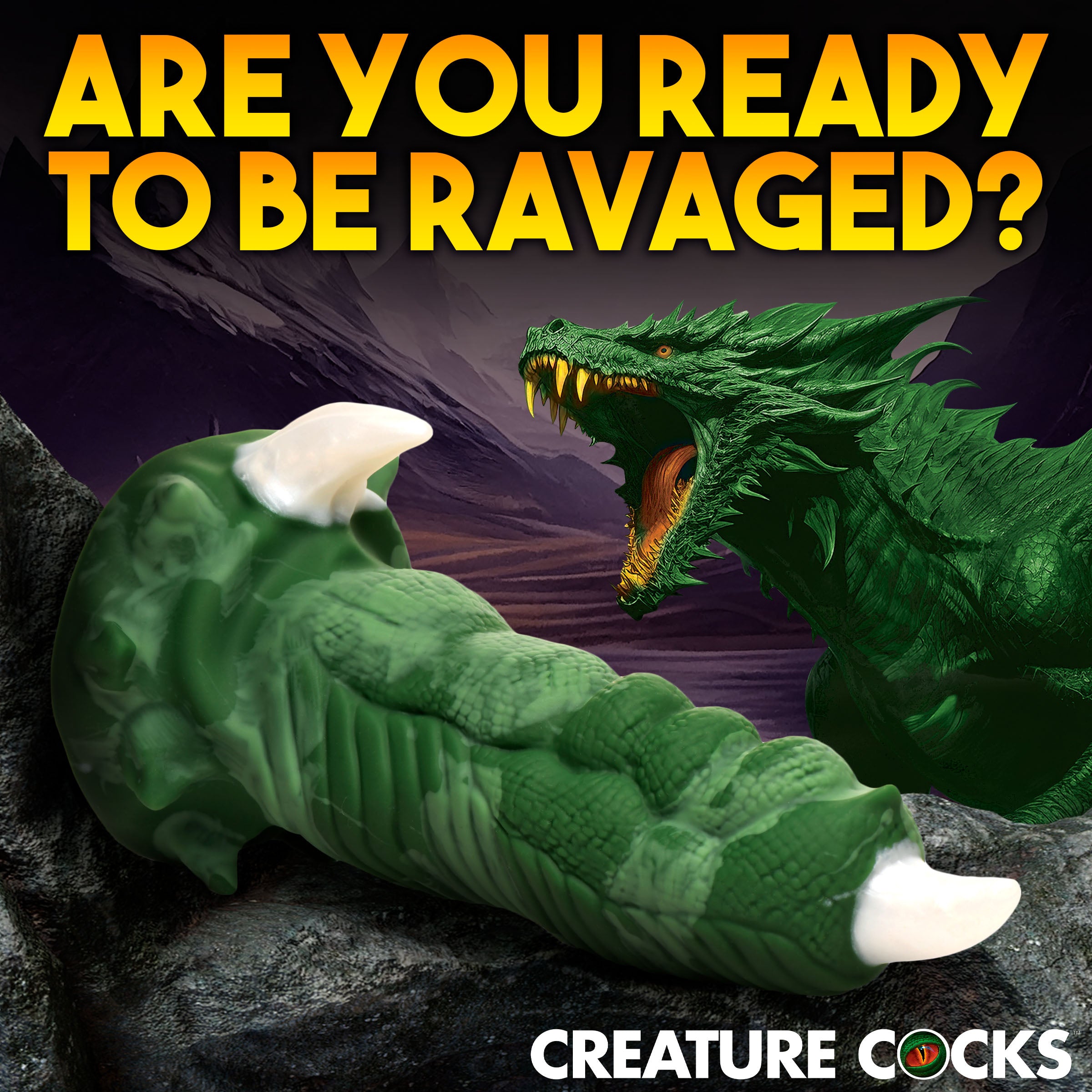 Creature Cocks Large Dragon Claw Silicone Dildo Green