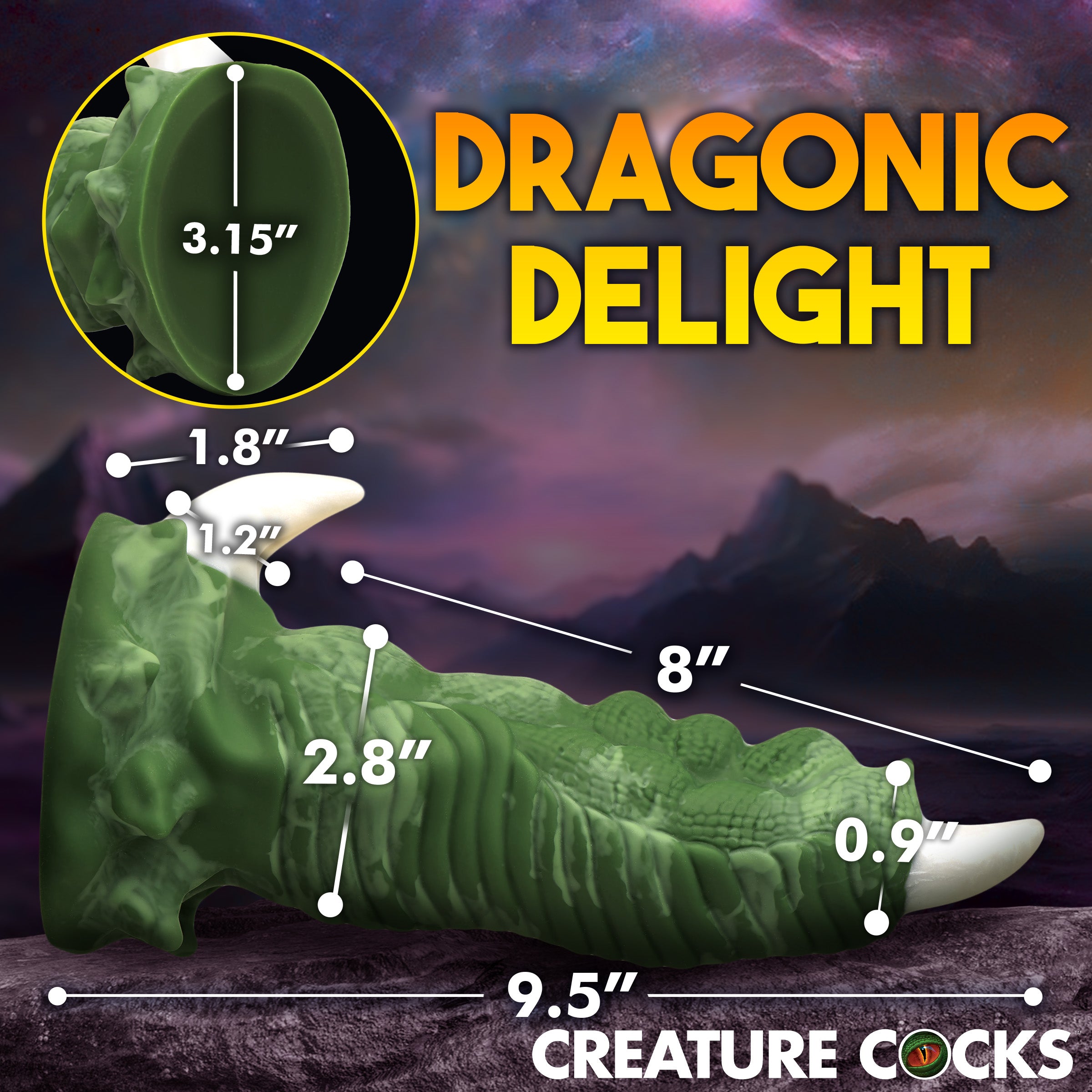 Creature Cocks Large Dragon Claw Silicone Dildo Green