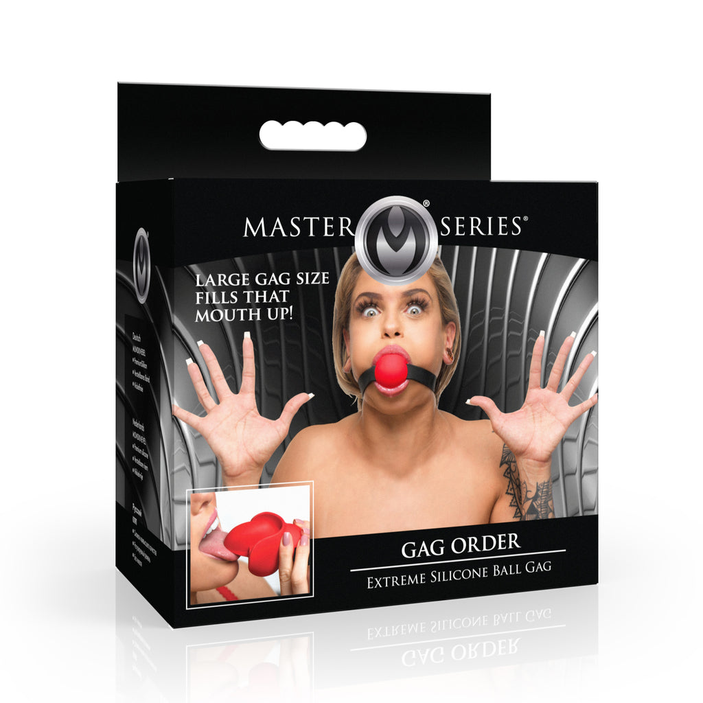 Master Series Gag Order Extreme Silicone Ball Gag Red
