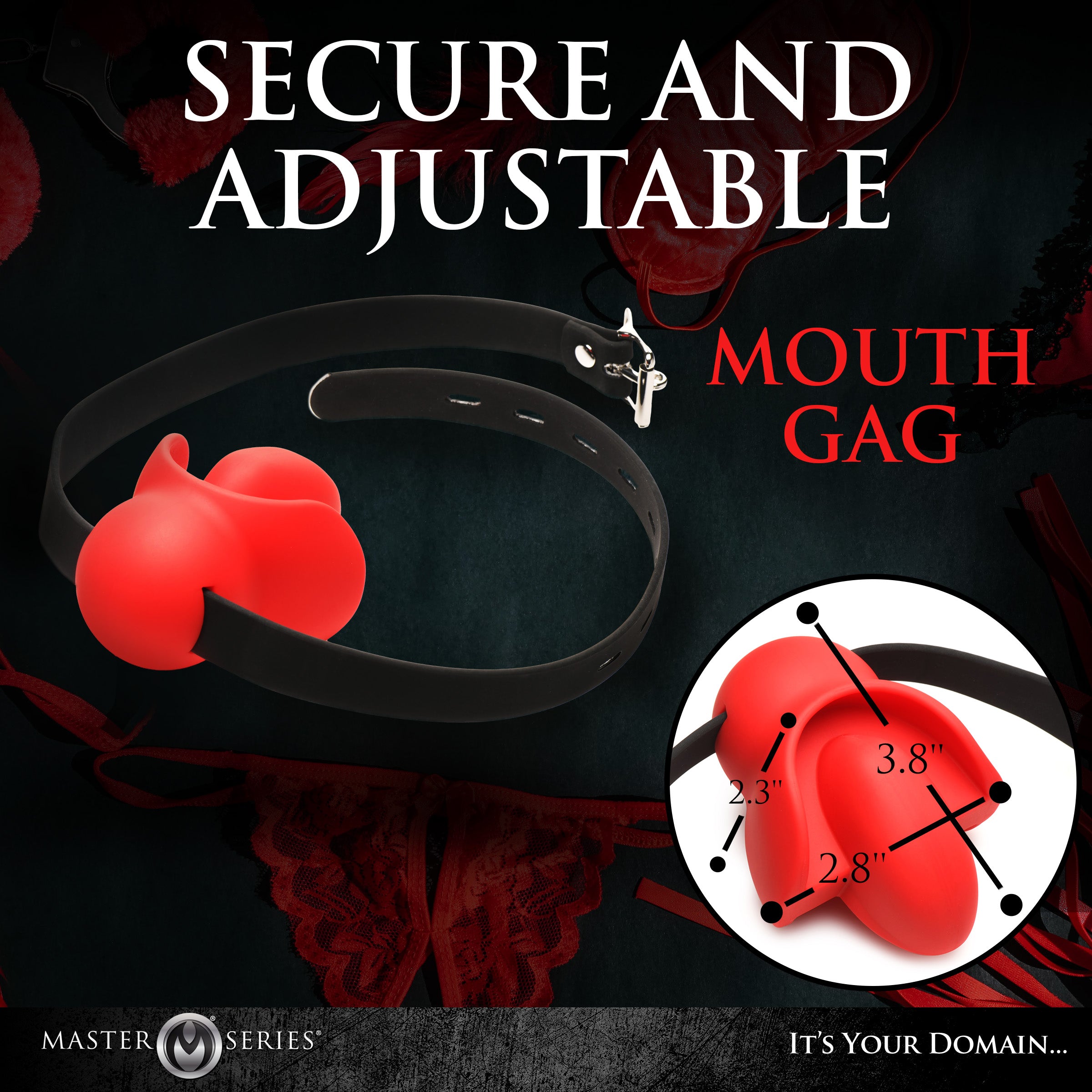 Master Series Gag Order Extreme Silicone Ball Gag Red