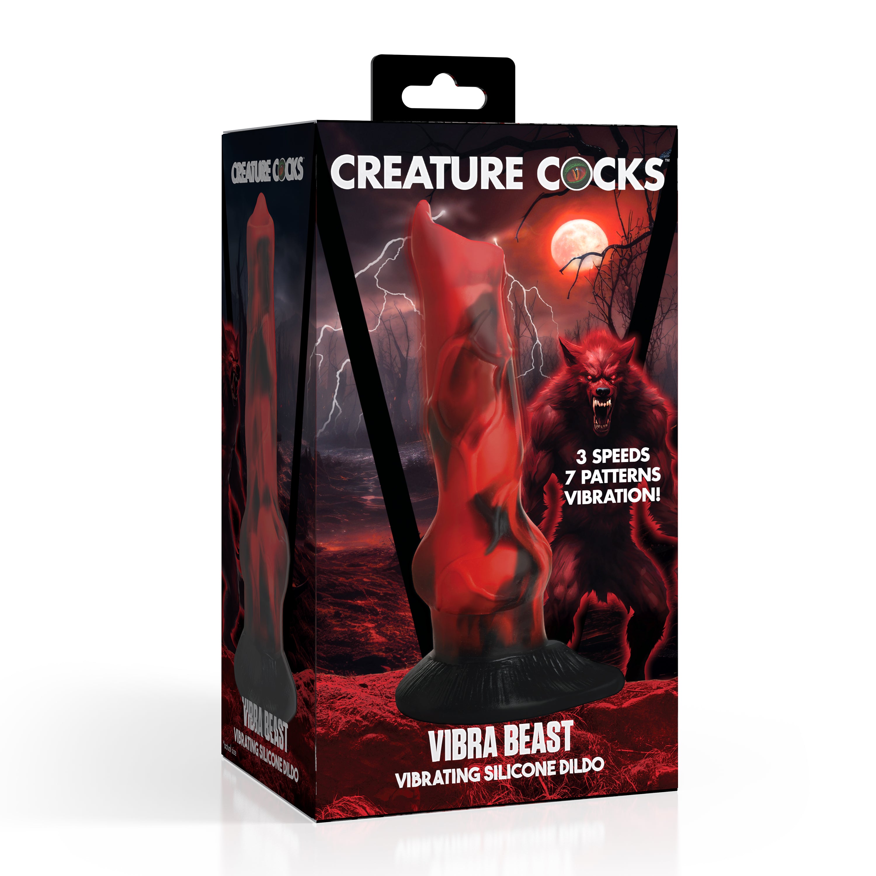 Creature Cocks Vibra Beast Vibrating Silicone Dildo Red