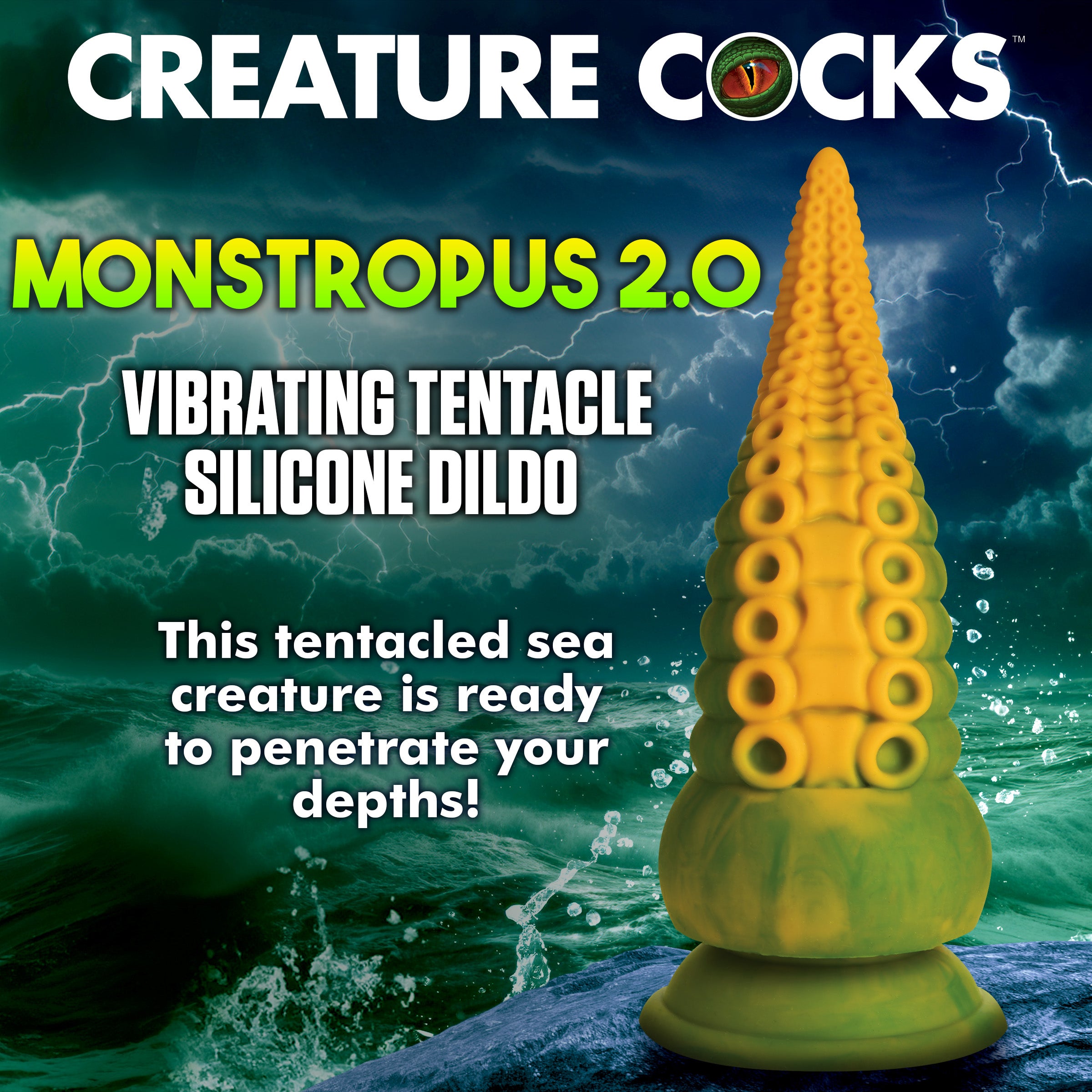 Creature Cocks Monstropus 2.0 Vibrating Tentacle Silicone Dildo Multi