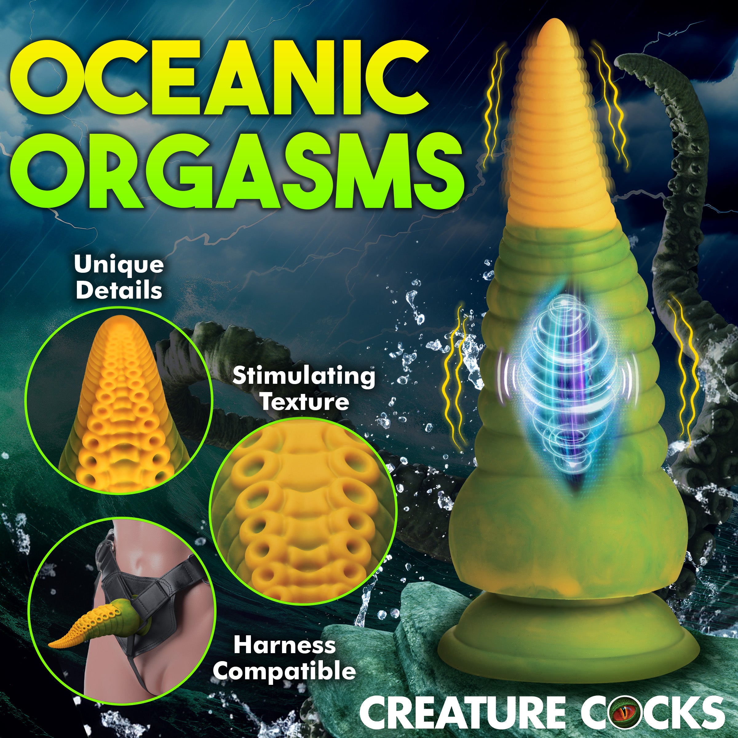 Creature Cocks Monstropus 2.0 Vibrating Tentacle Silicone Dildo Multi