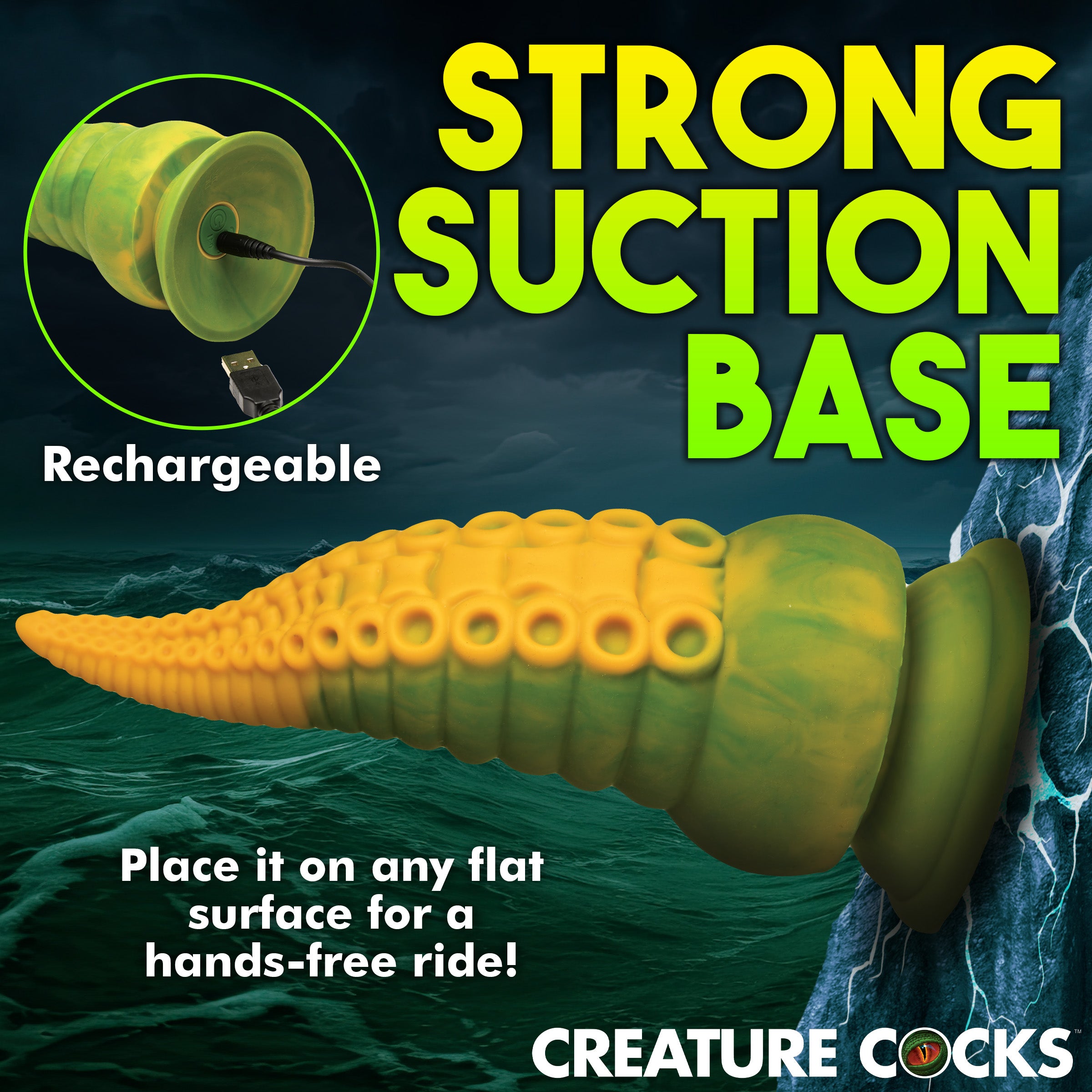 Creature Cocks Monstropus 2.0 Vibrating Tentacle Silicone Dildo Multi