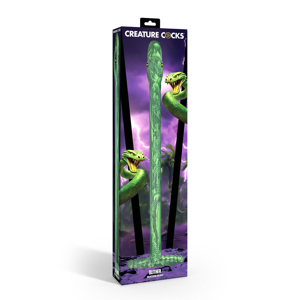 Creature Cocks Slither Silicone Dildo Green