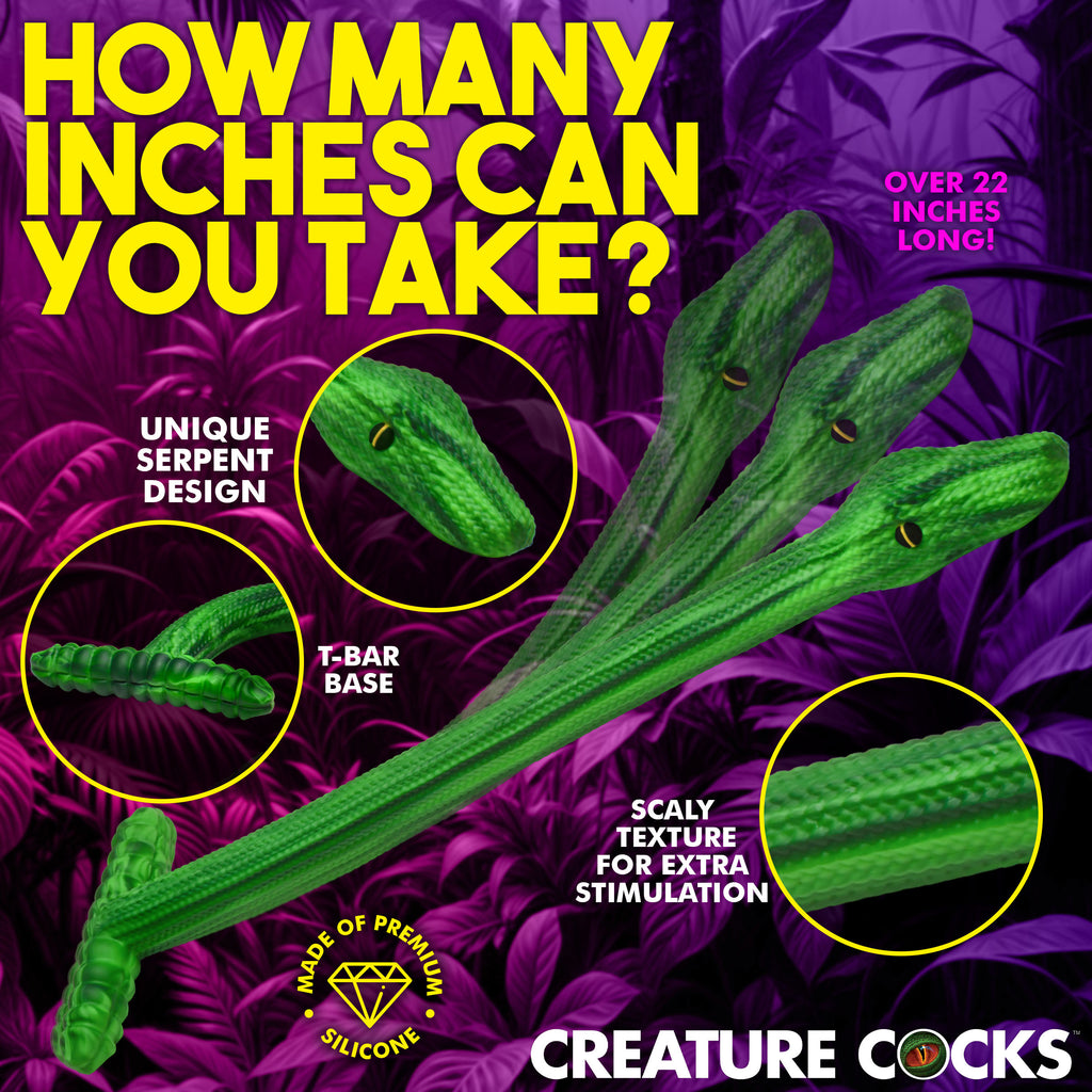 Creature Cocks Slither Silicone Dildo Green