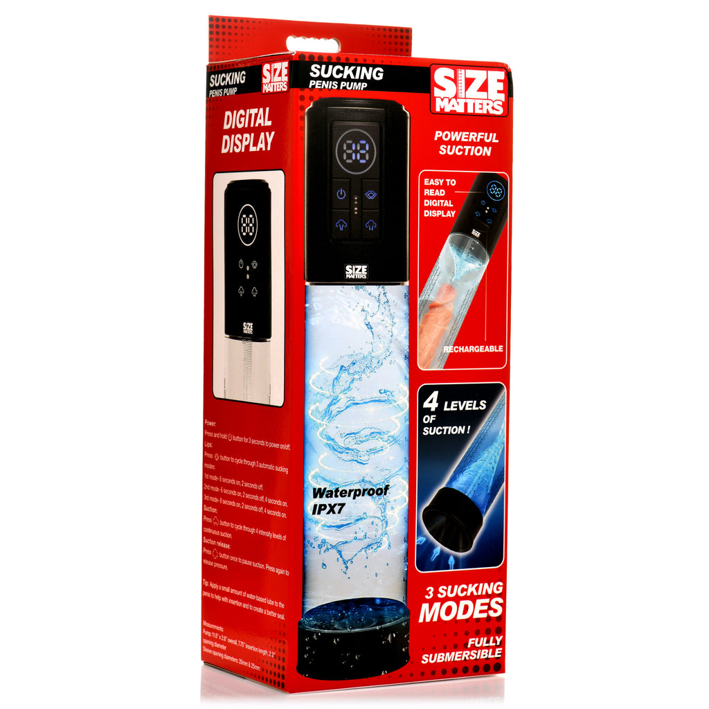 Size Matters Sucking Penis Pump with Digital Display Black