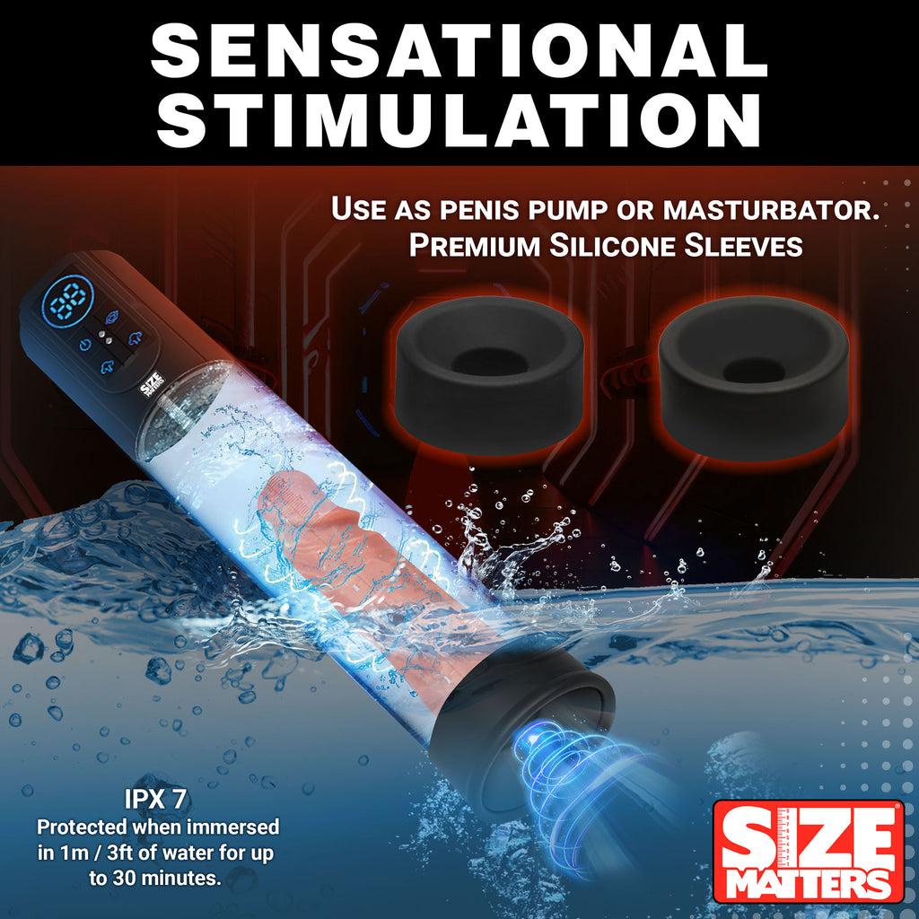 Size Matters Sucking Penis Pump with Digital Display Black