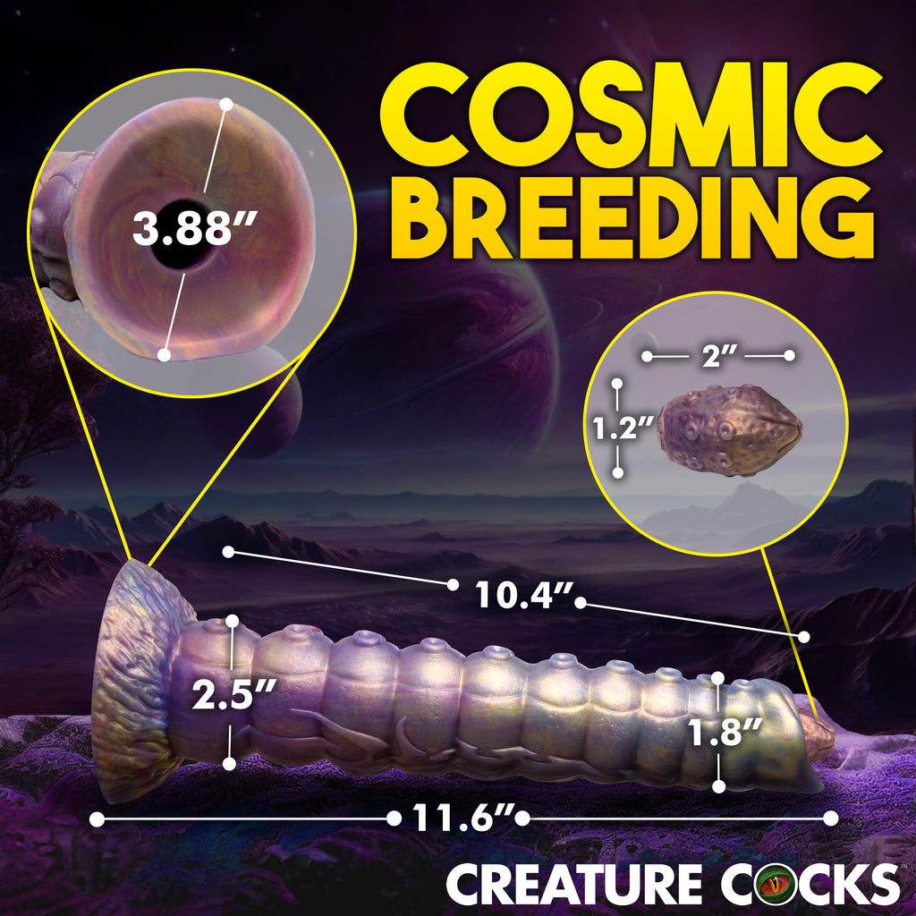 Creature Cocks Deep Invader Tentacle Ovipositor Silicone Dildo with Eggs Purple