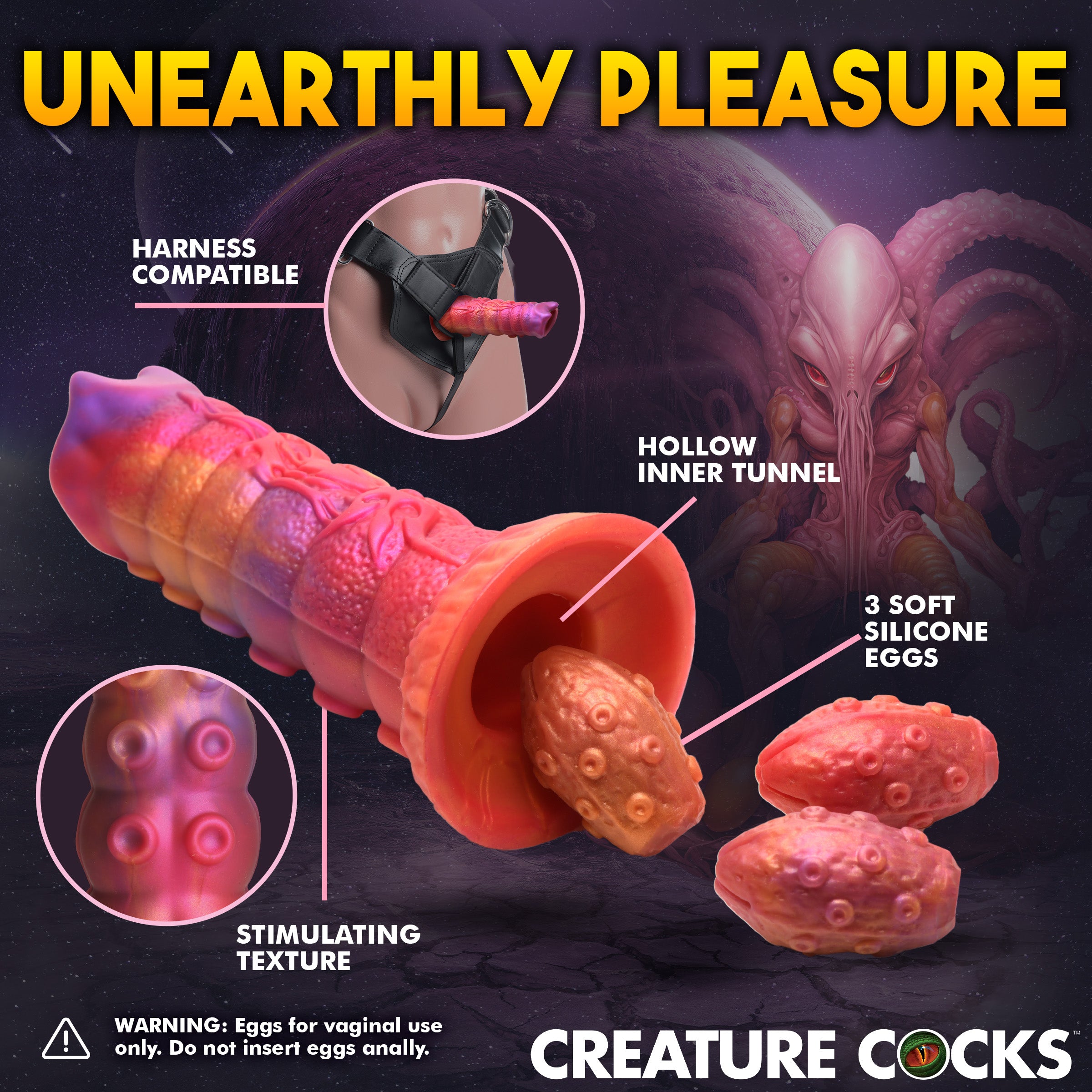 Creature Cocks Nymphoid Ovipositor Silicone Dildo Multi