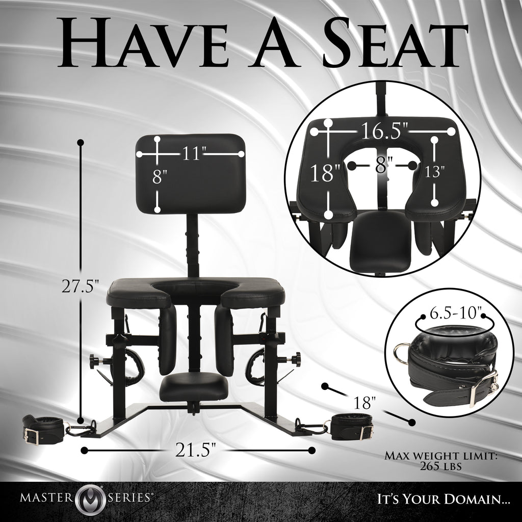 Master Series Pleasure Throne Oral Sex Chair Black