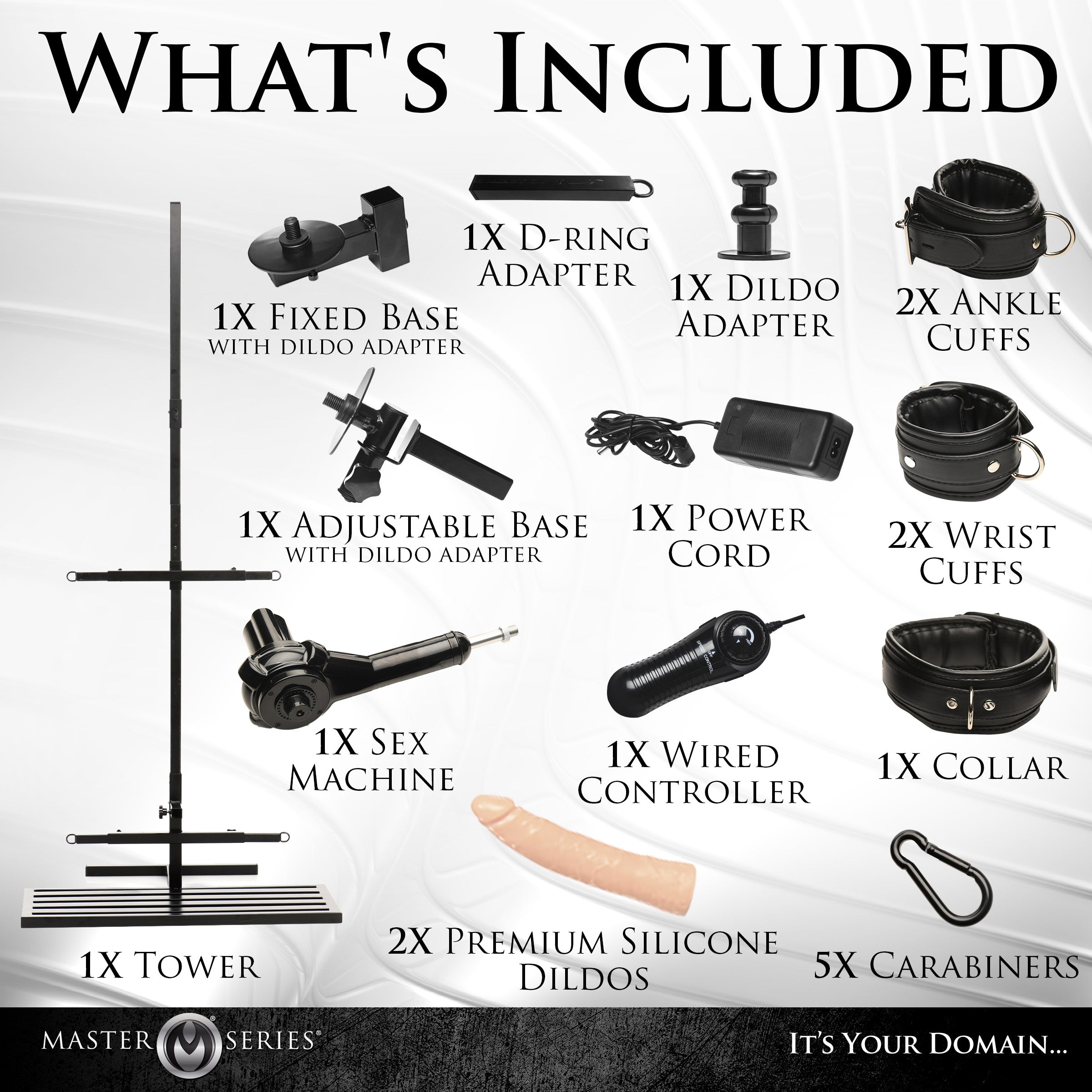 Master Series Ultimate Enforcer Forced Orgasm Tower with Sex Machine Black