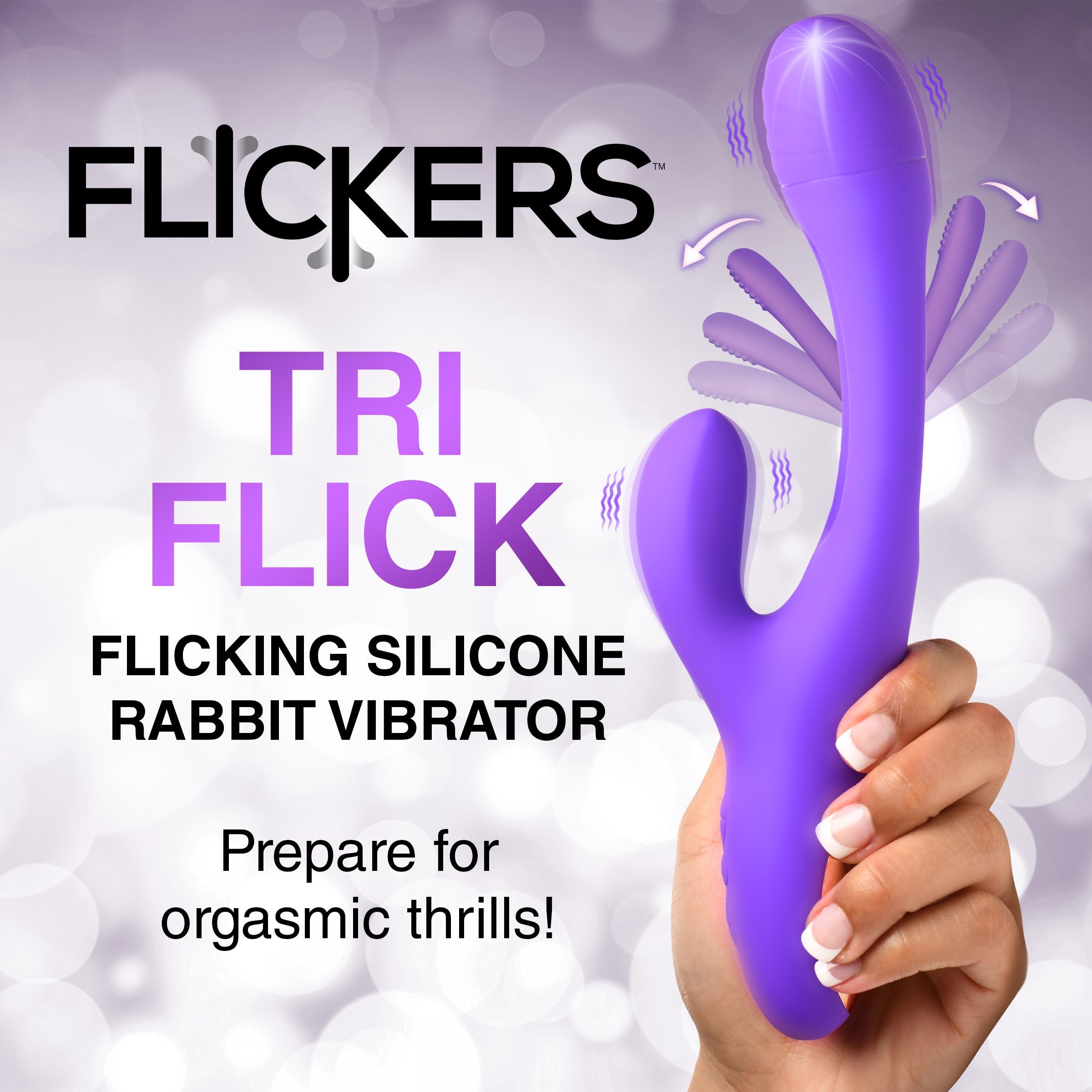 Inmi Tri Flick Silicone Flicking Rabbit Vibrator Purple