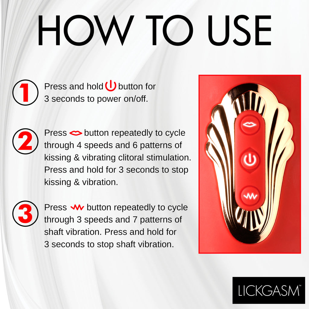 Lickgasm Deep Kiss Silicone Licking Rabbit Vibrator Red