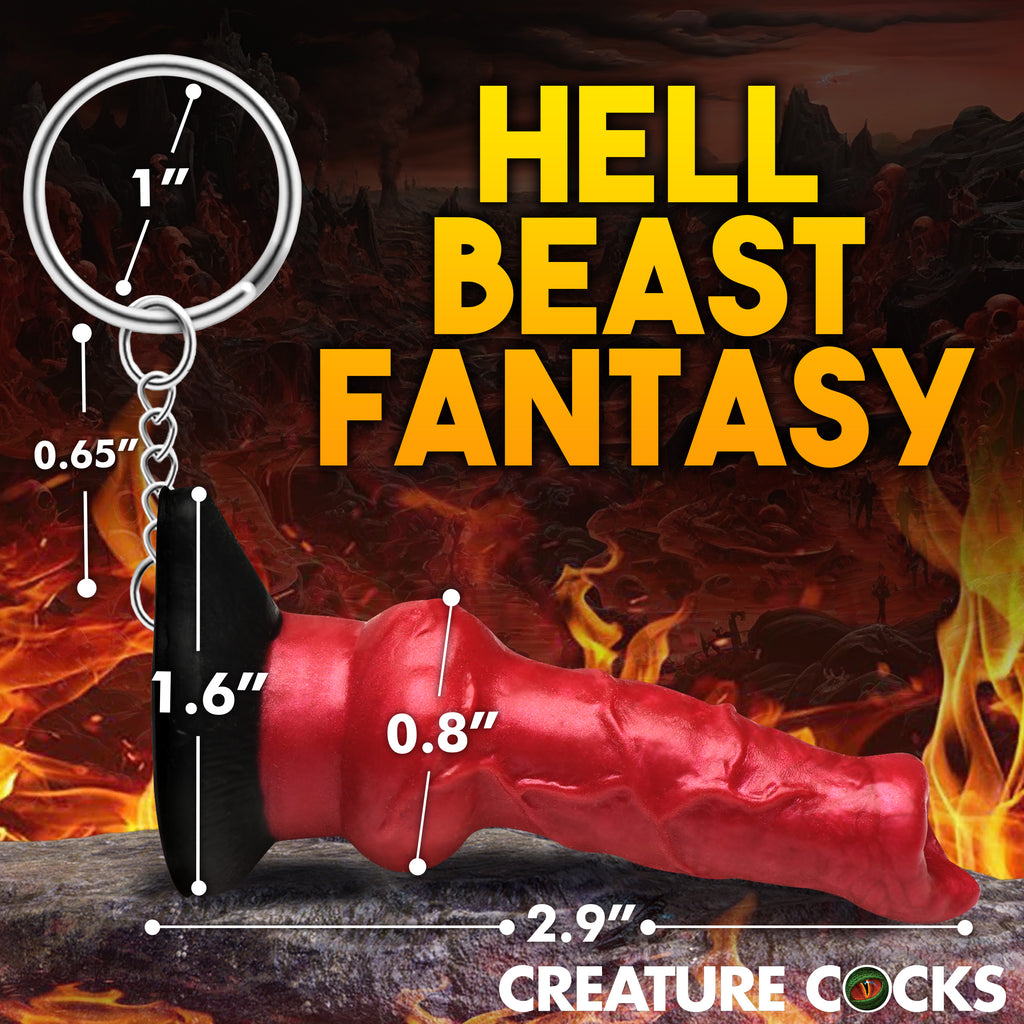 Creature Cocks Hell Hound Mini Dildo Key Chain Red