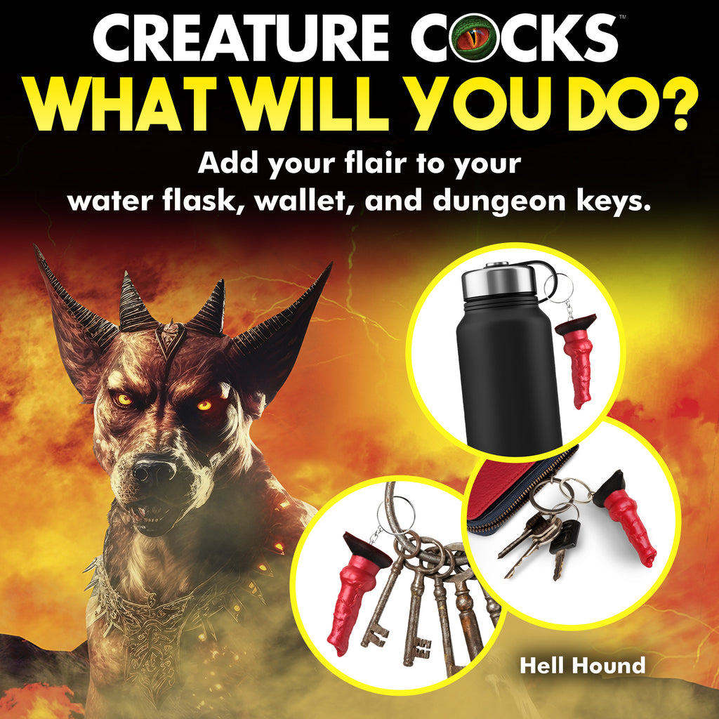Creature Cocks Hell Hound Mini Dildo Key Chain Red