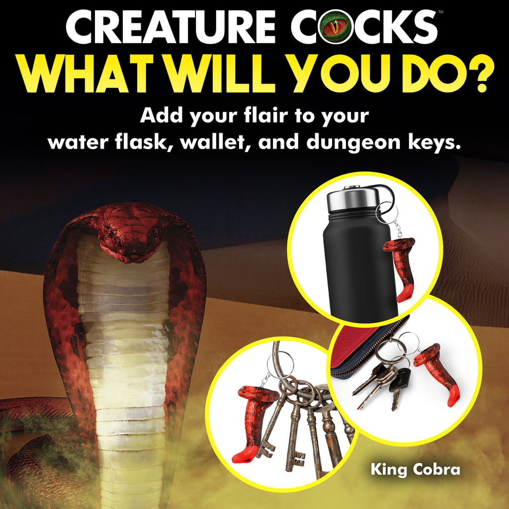 Creature Cocks King Cobra Mini Dildo Key Chain Red