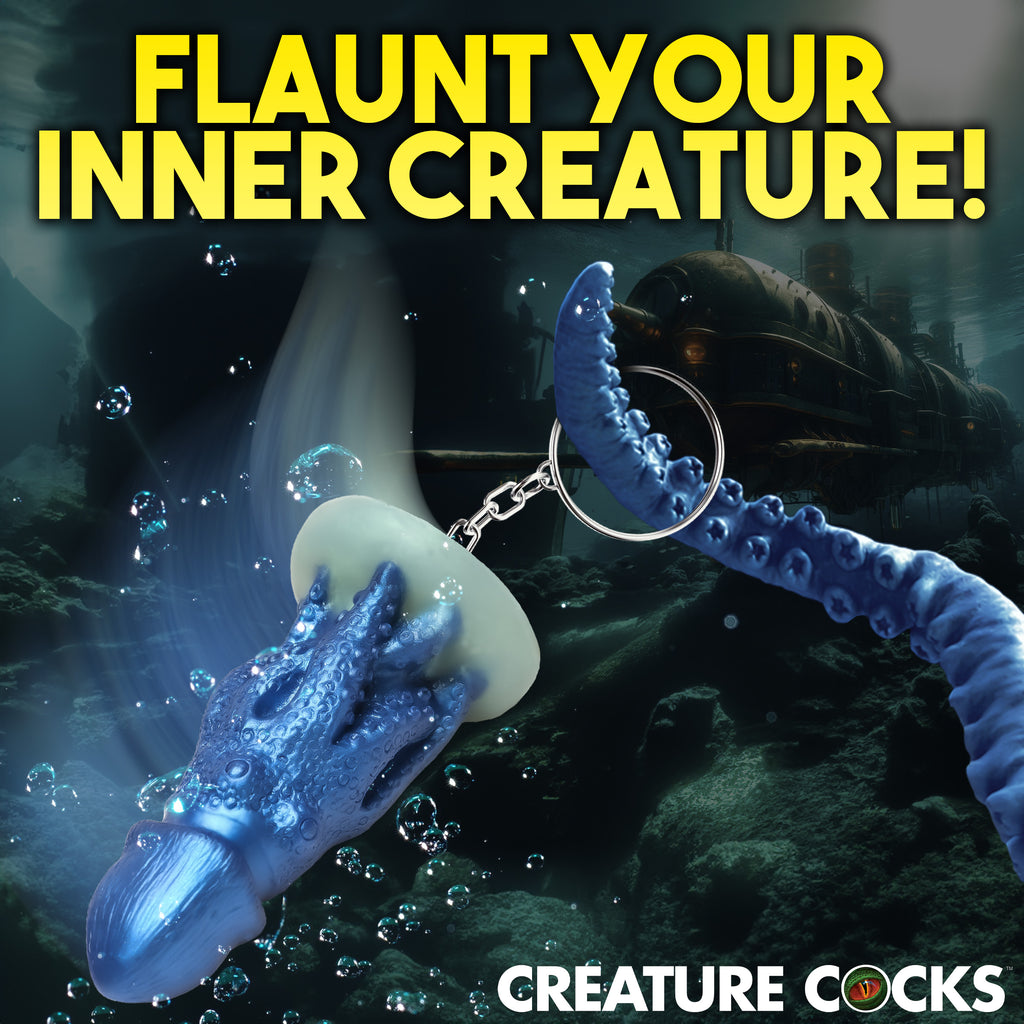 Creature Cocks Cocktopus Mini Dildo Key Chain Blue