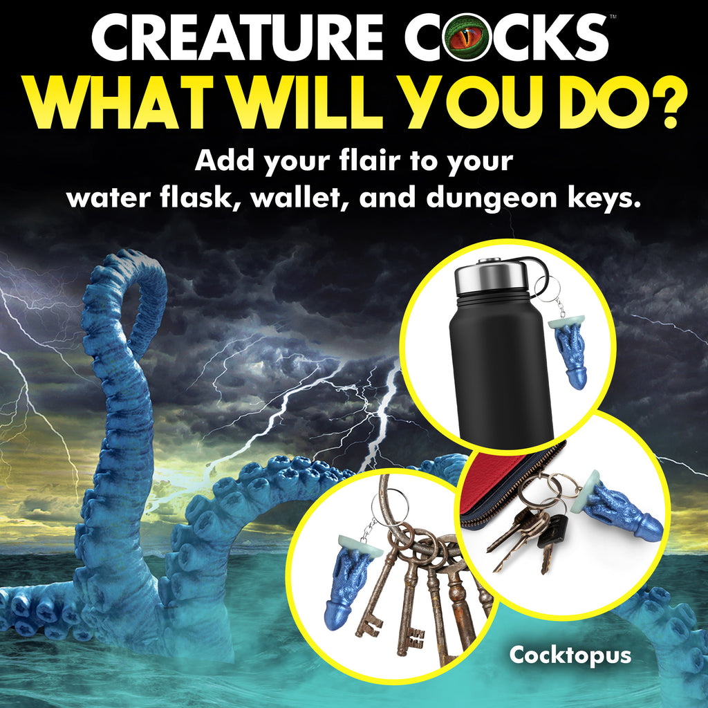 Creature Cocks Cocktopus Mini Dildo Key Chain Blue