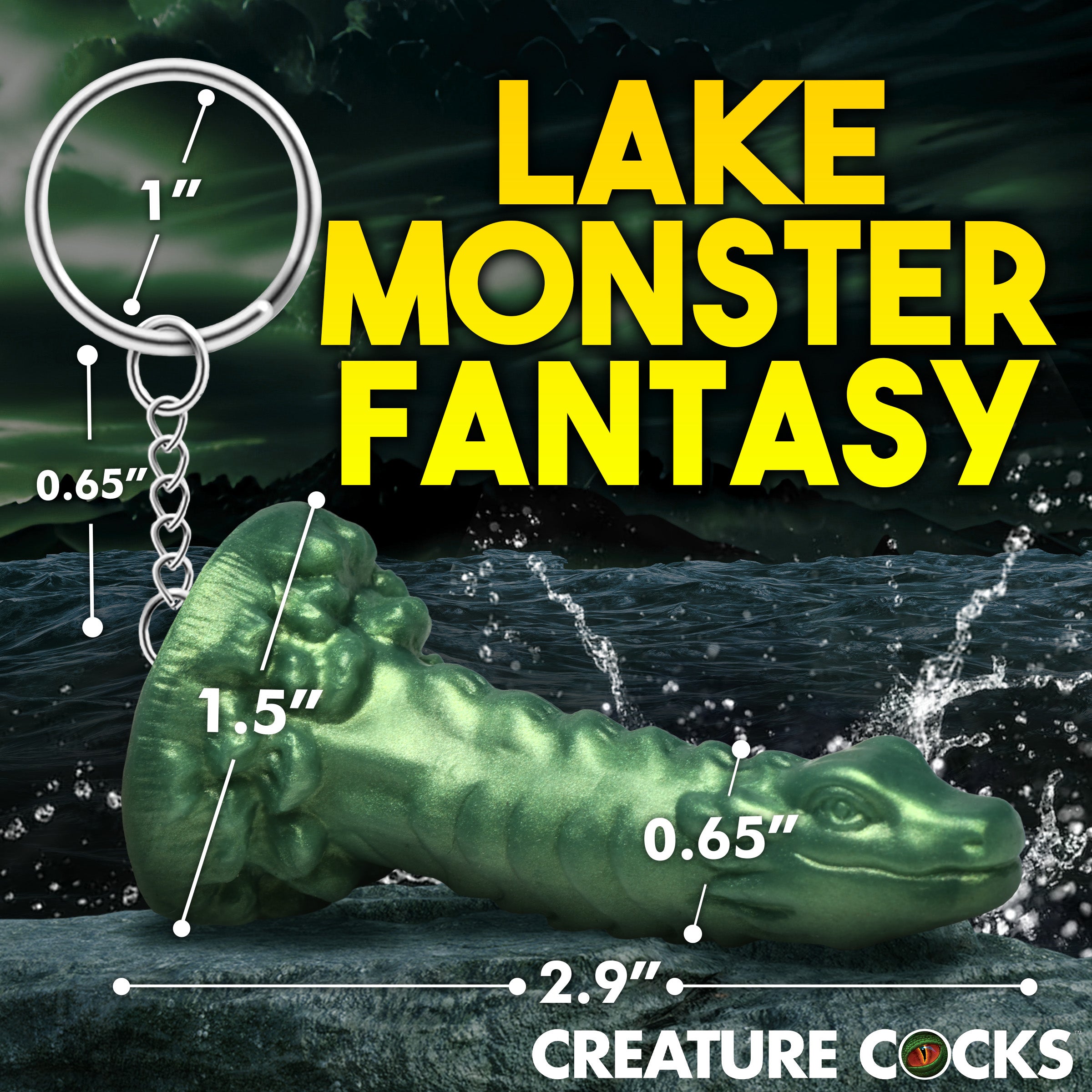 Creature Cocks Cockness Monster Mini Dildo Key Chain Green