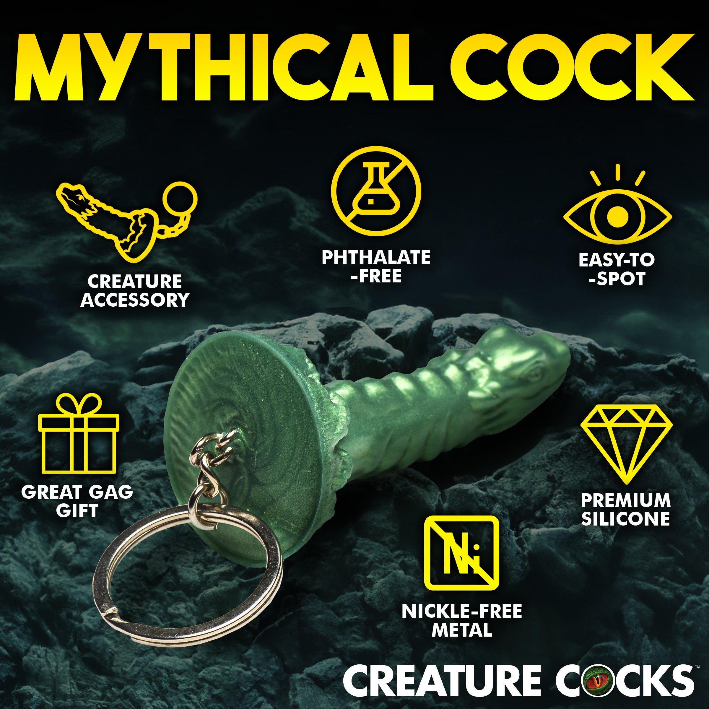 Creature Cocks Cockness Monster Mini Dildo Key Chain Green