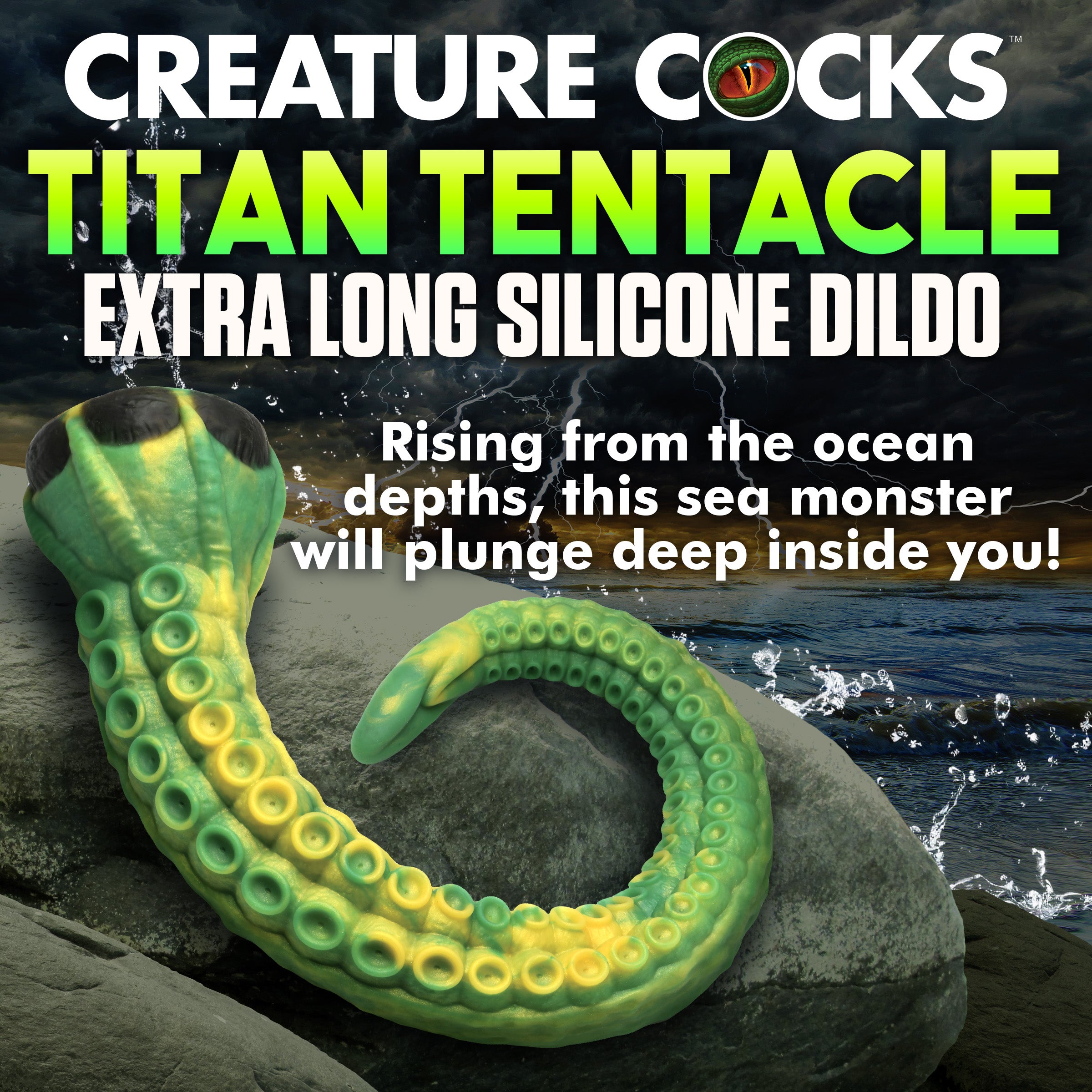 Creature Cocks Titan Tentacle Extra Long Silicone Dildo Green