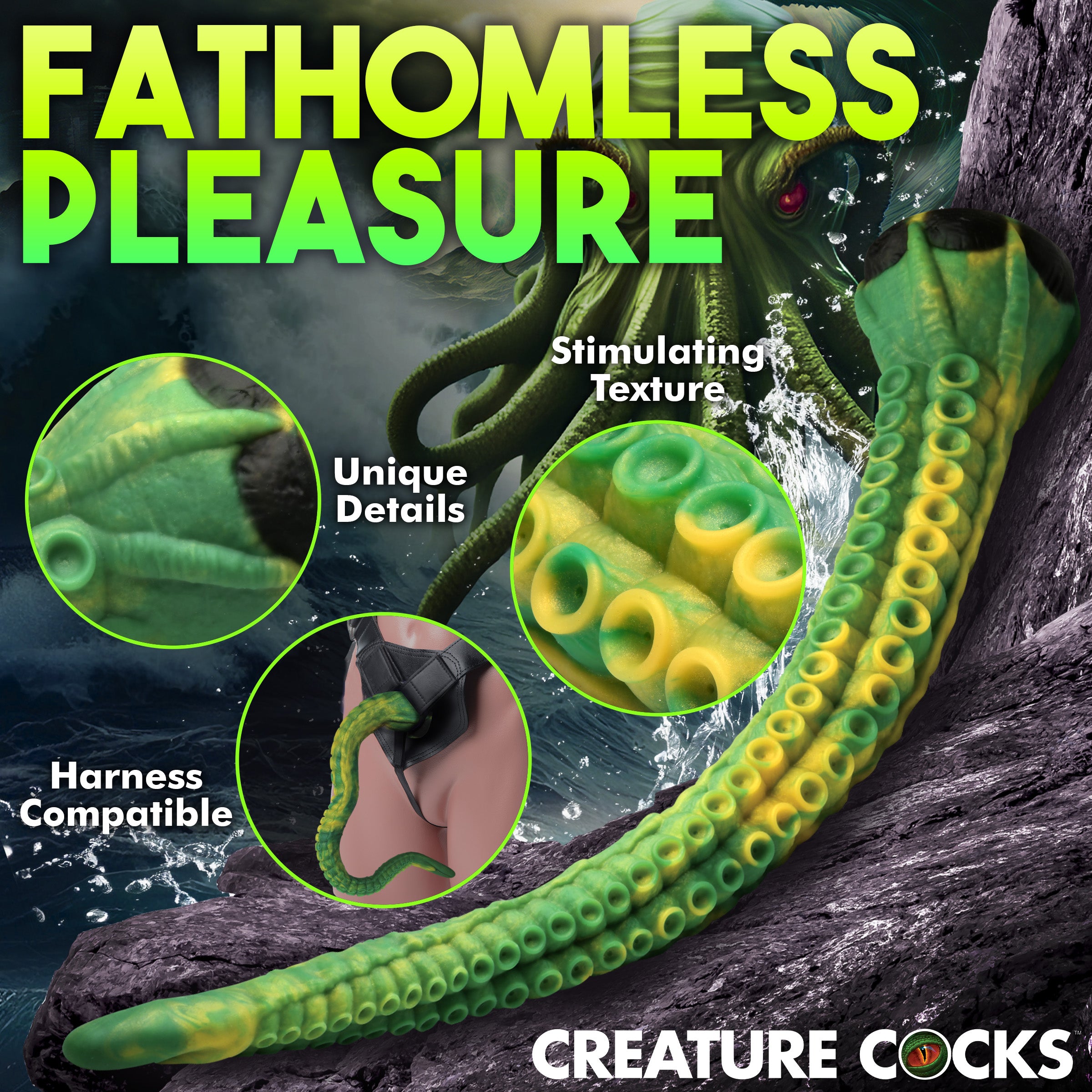 Creature Cocks Titan Tentacle Extra Long Silicone Dildo Green