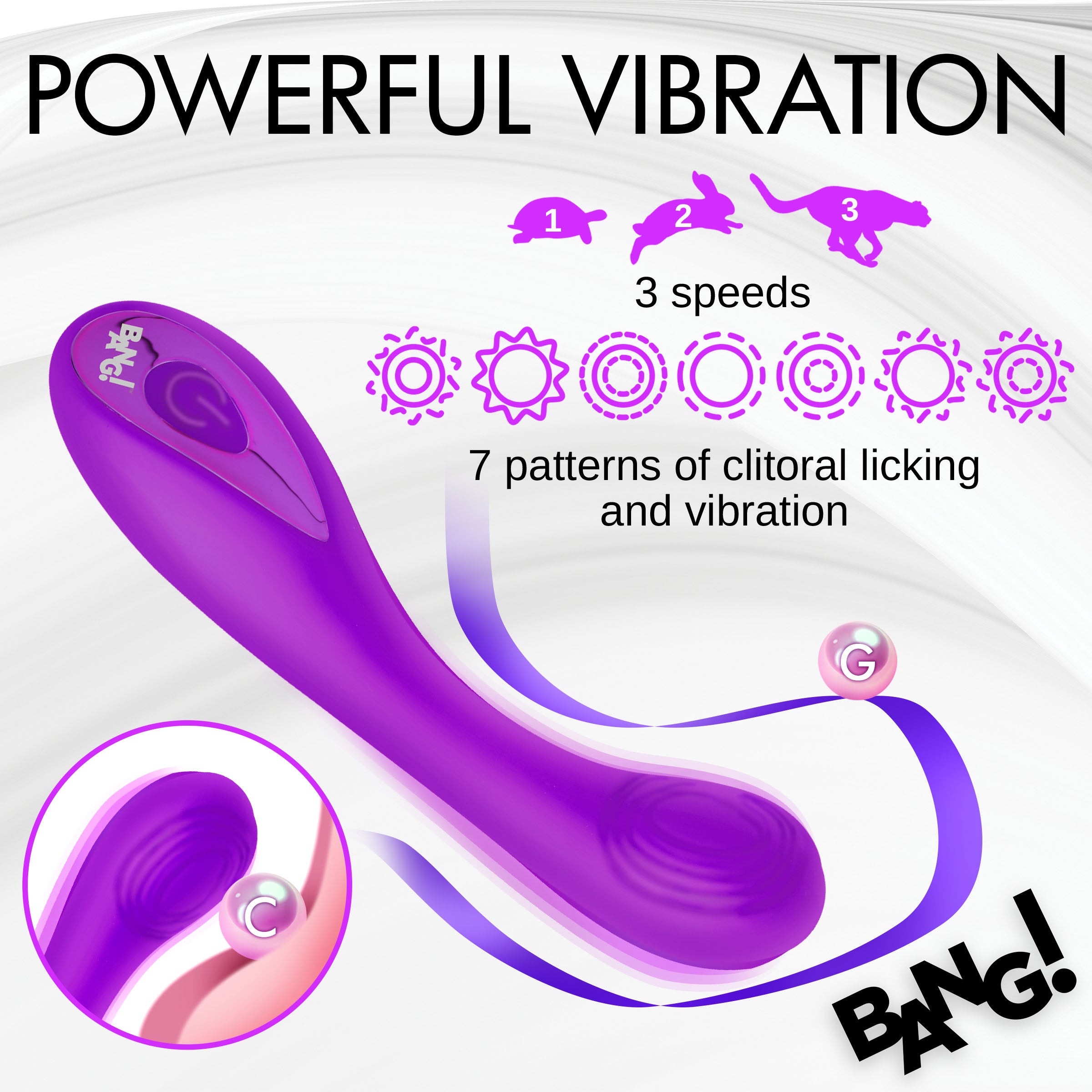 Bang! G-Spot Silicone Vibrator - Pink Purple