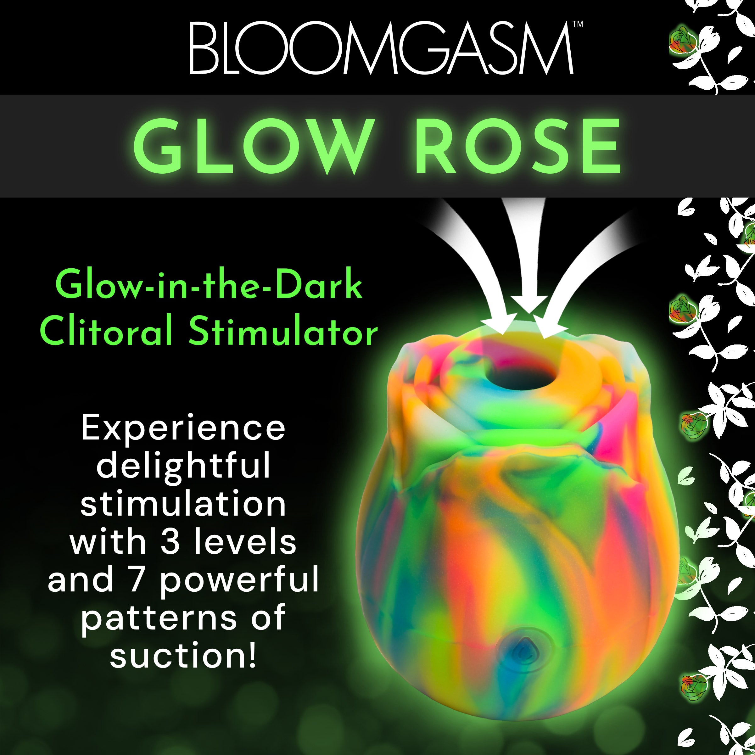 Bloomgasm Glow Rose Glow-in-the-Dark Clitoral Stimulator Multi
